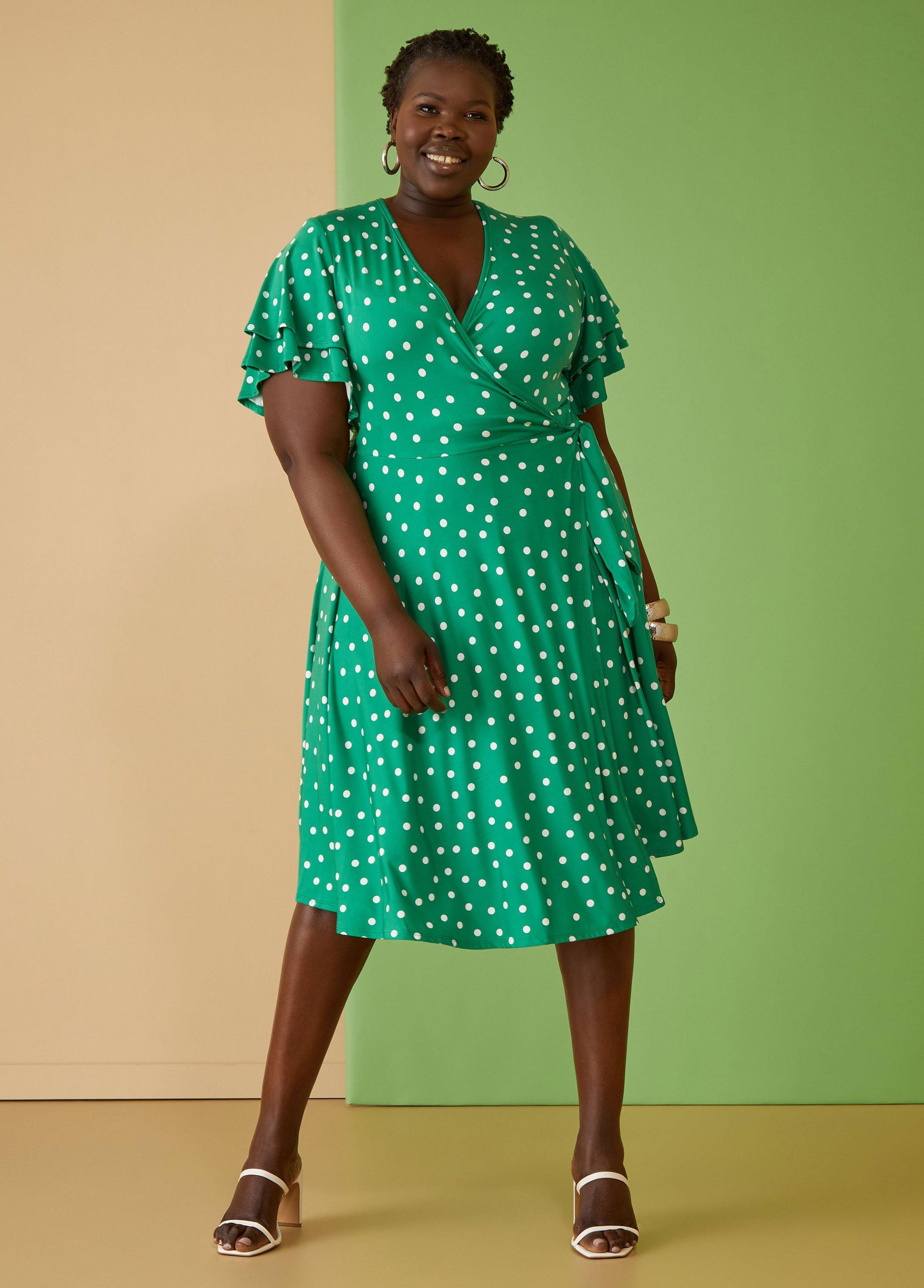 Polka Dot Wrap Dress Product Image