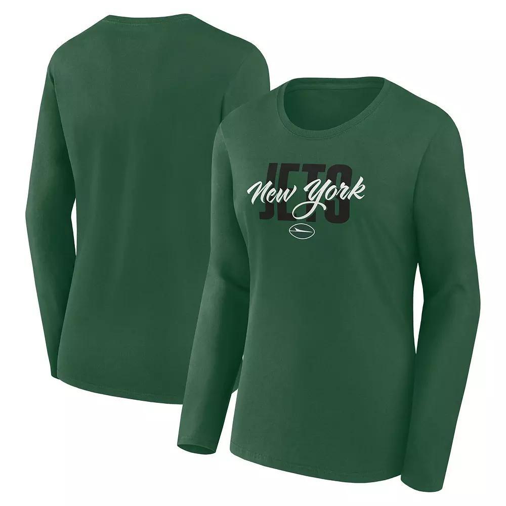 Women's Green New York Jets Grip Long Sleeve T-Shirt,  Product Image