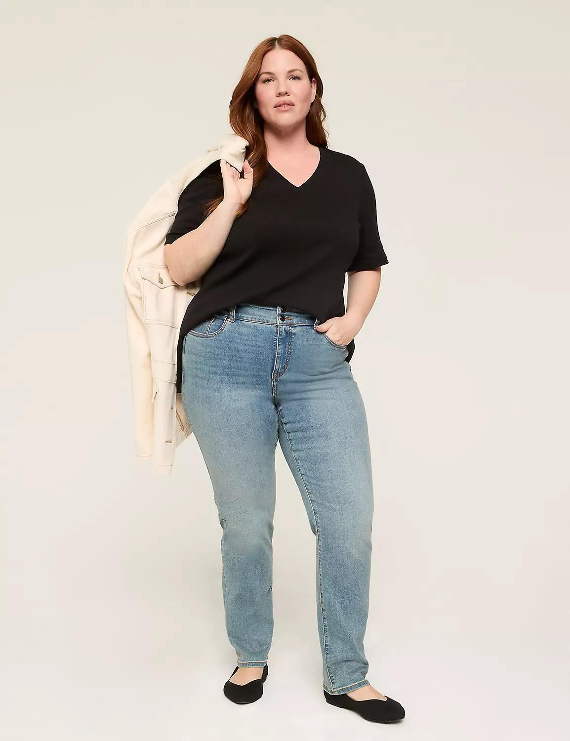 Elbow-Sleeve V-Neck Tunic Tee Product Image