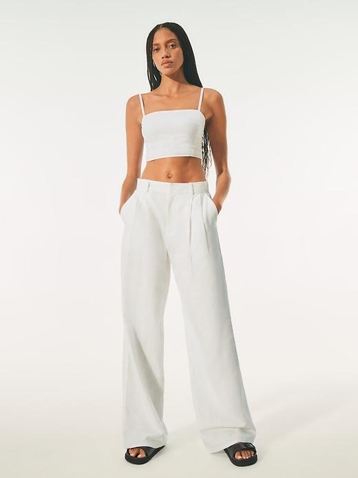 Linen-Cotton Cropped Tube Top Product Image