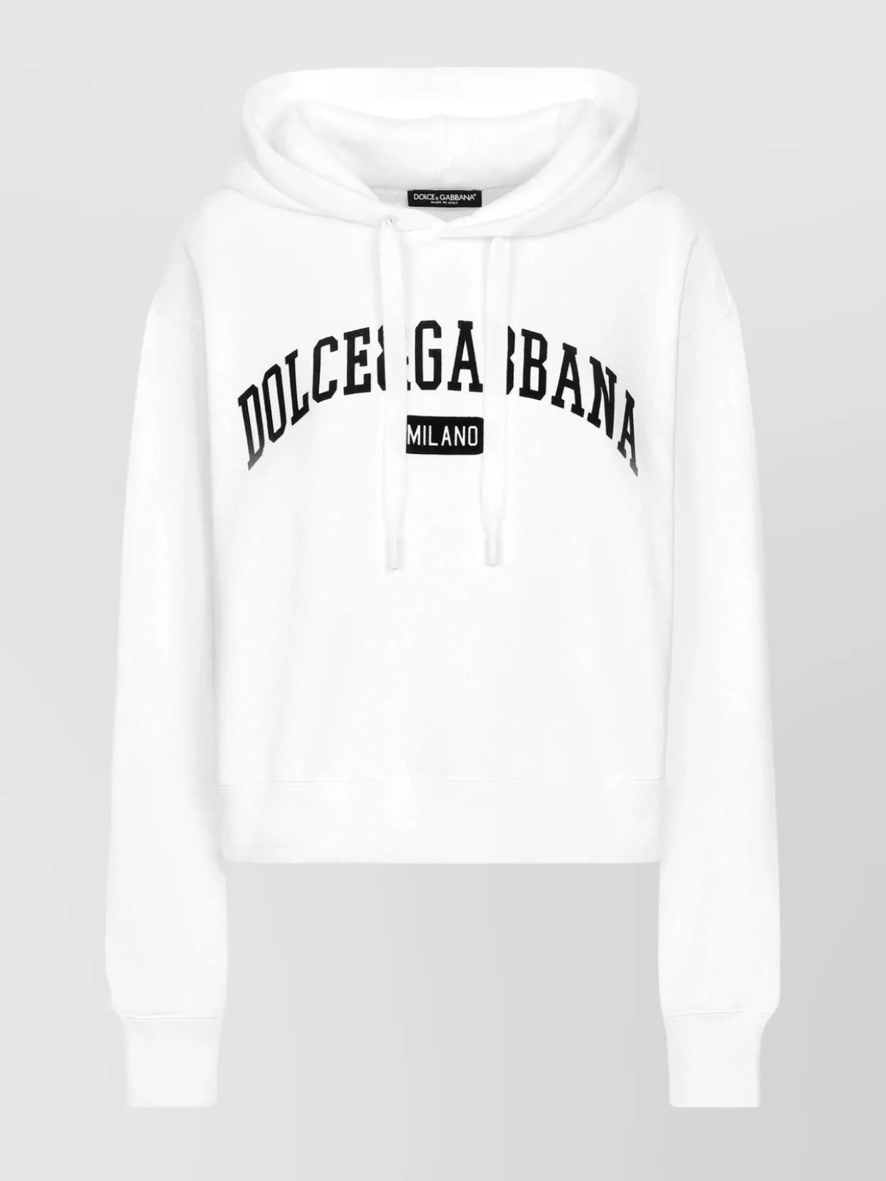 DOLCE & GABBANA Cotton Jersey Hoodie In Optic White Product Image