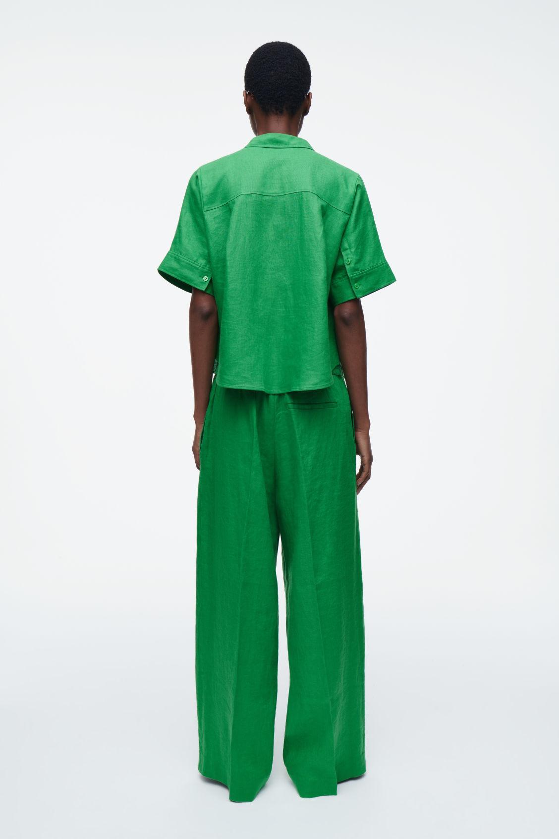 STRAIGHT-LEG TAILORED LINEN PANTS Product Image