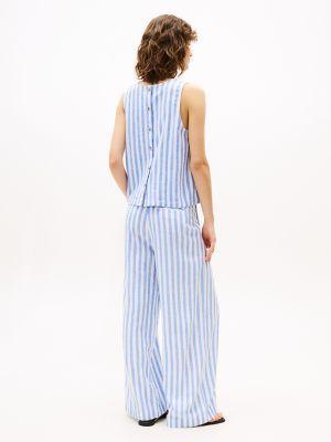 Stripe Cotton-Linen Blend Tank Top Product Image