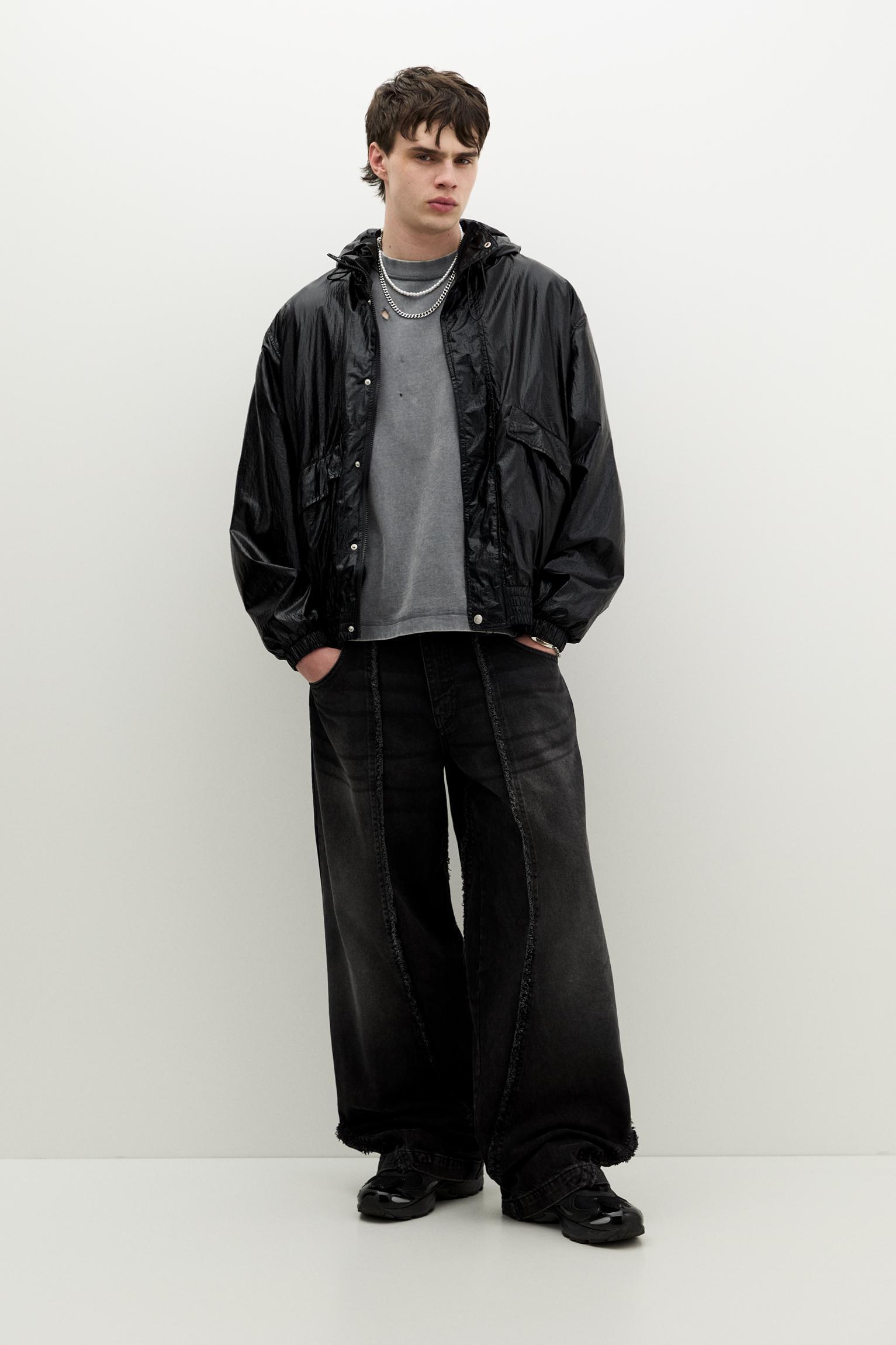 Shiny hooded jacket Product Image