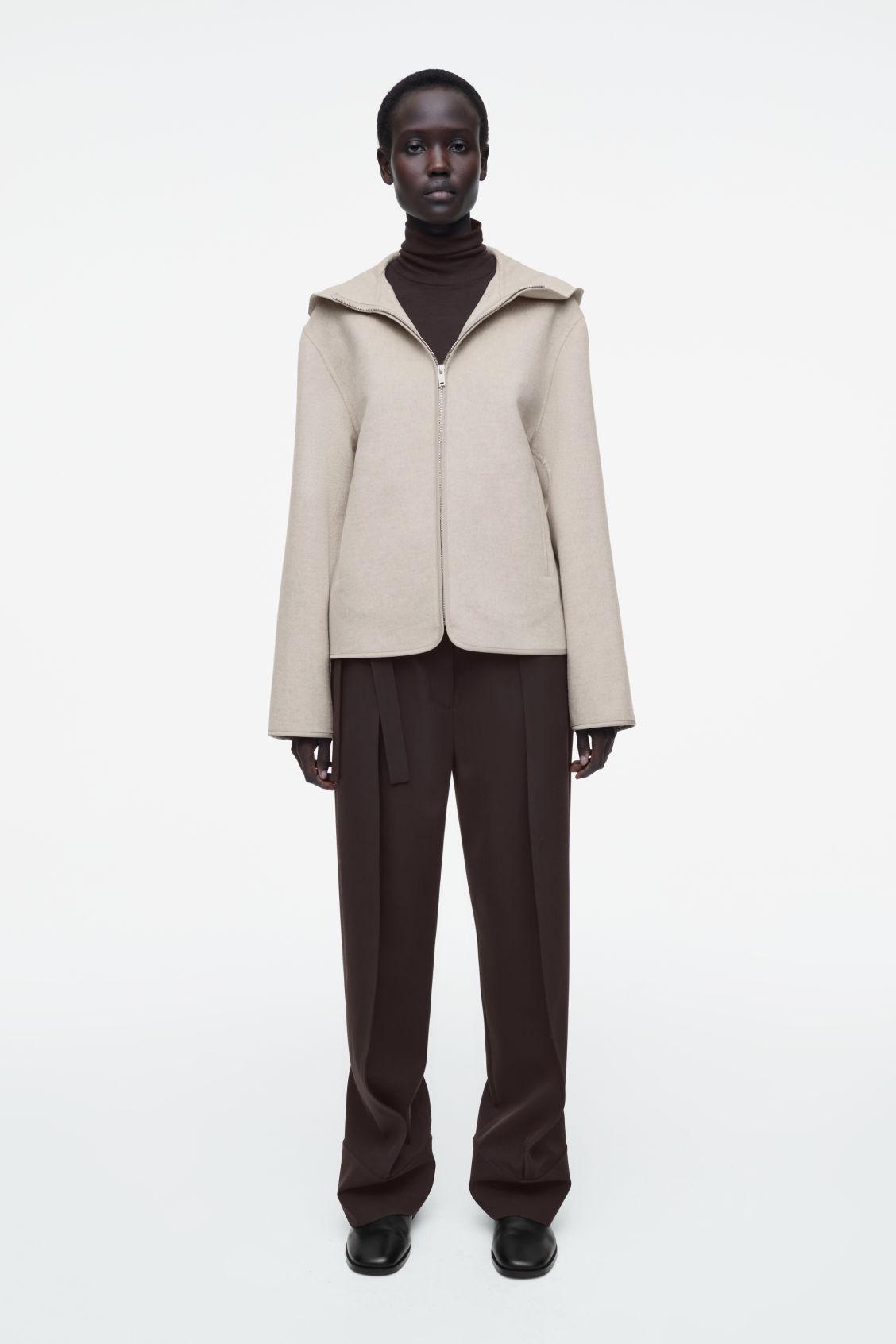 HOODED DOUBLE-FACED WOOL JACKET Product Image