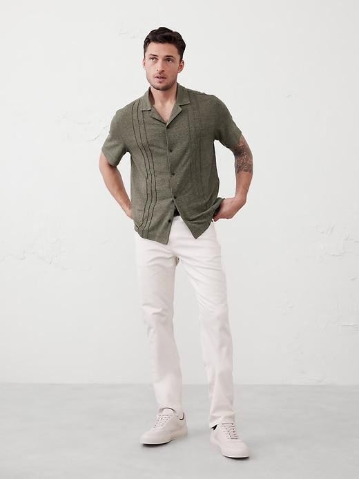Linen-Blend Polo Product Image