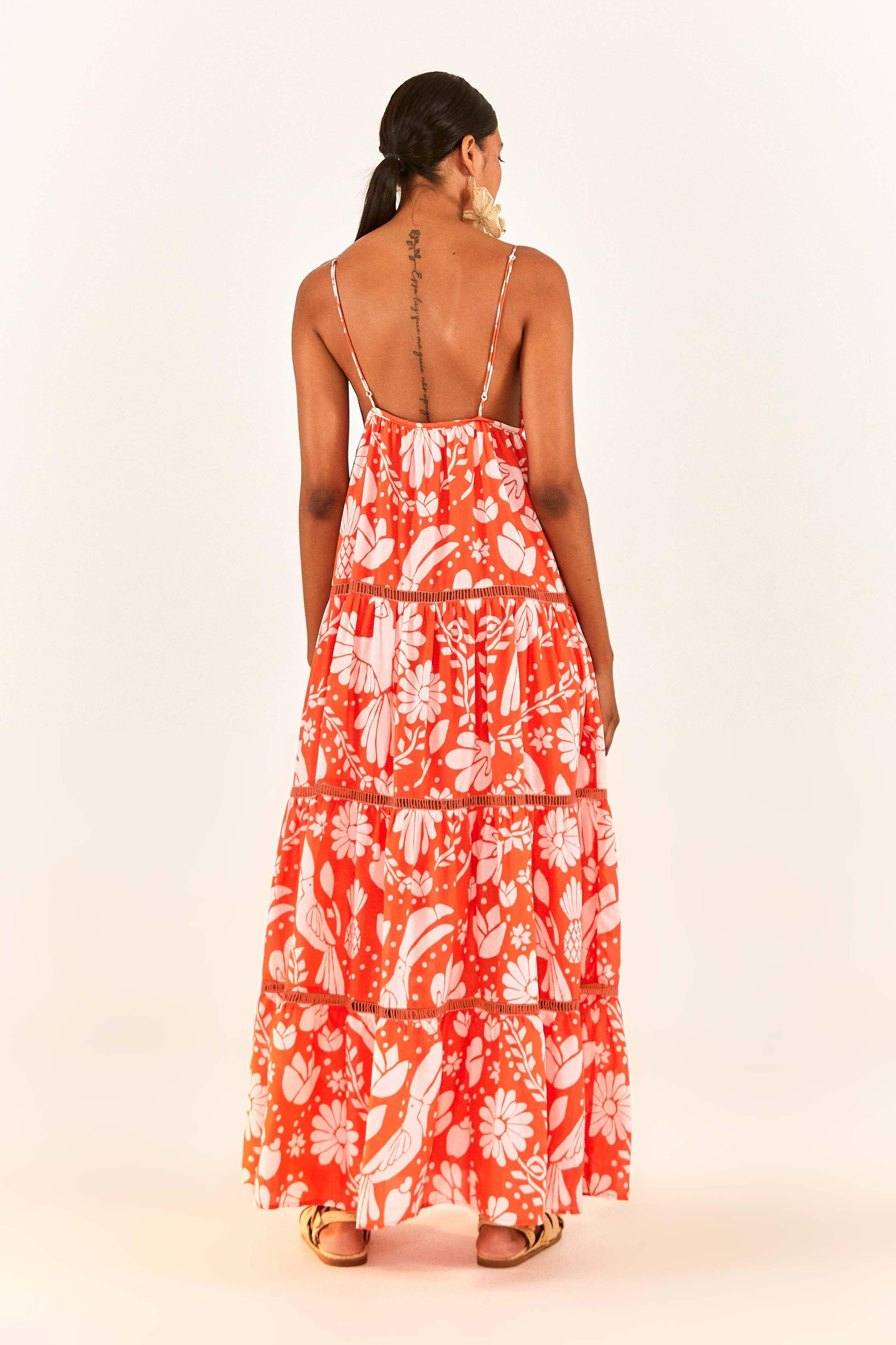 Orange Neon Jungle Maxi Dress Product Image