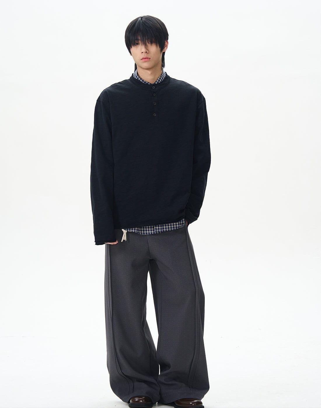 RT No. 12421 DRAPE CASUAL STRAIGHT PANTS Product Image
