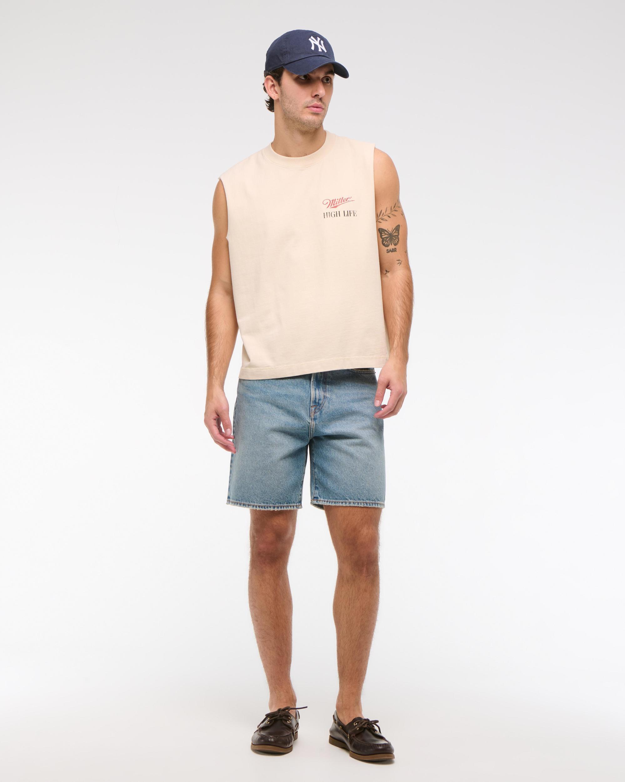 Loose Denim Short Product Image