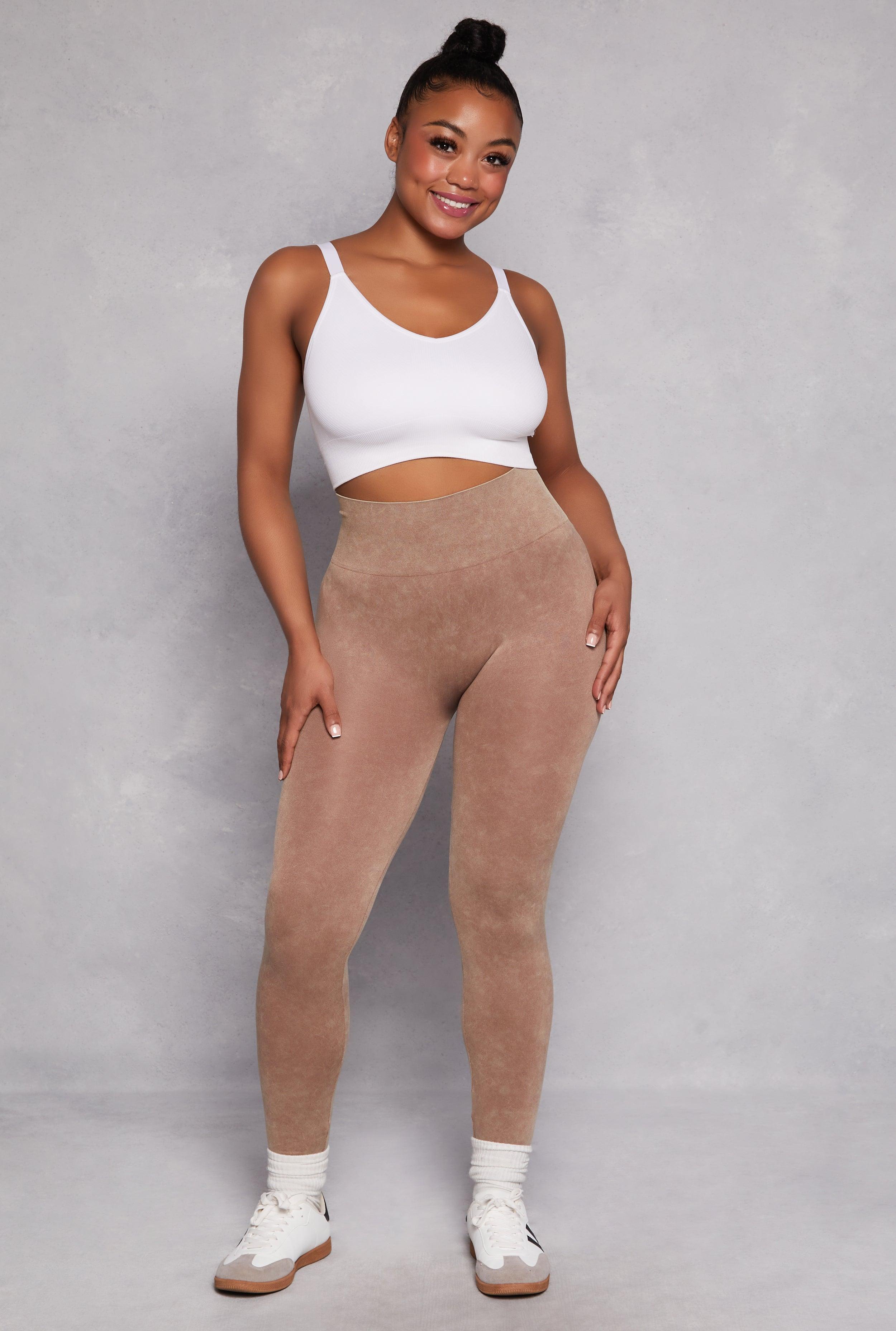 Womens Plus Size Acid Wash High Waist Leggings Product Image