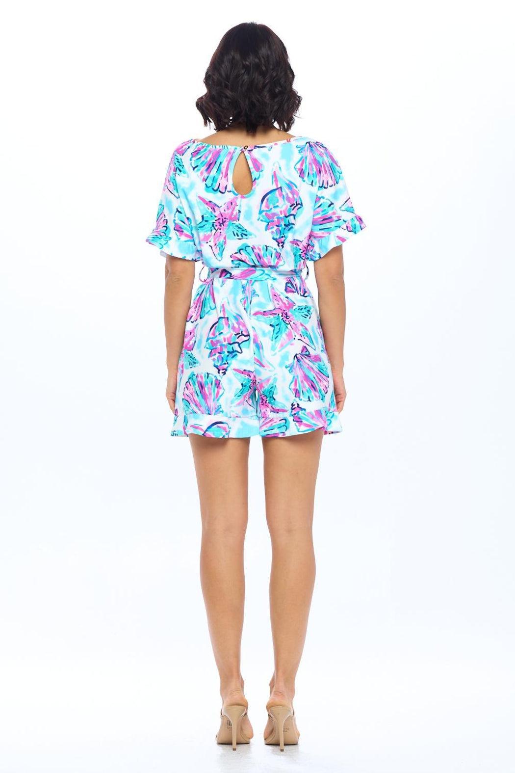 Sky Shell Belted Romper Product Image