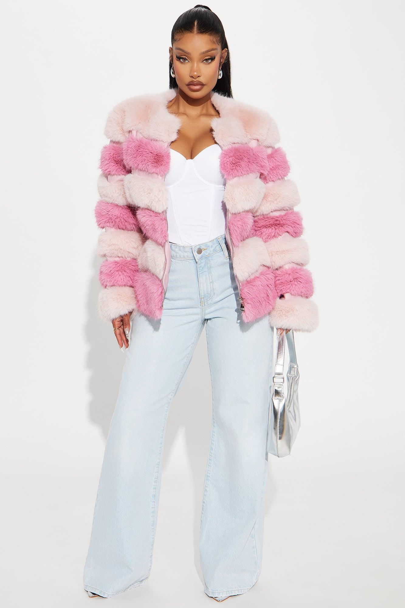 Gia Faux Fur Coat - Pink Product Image