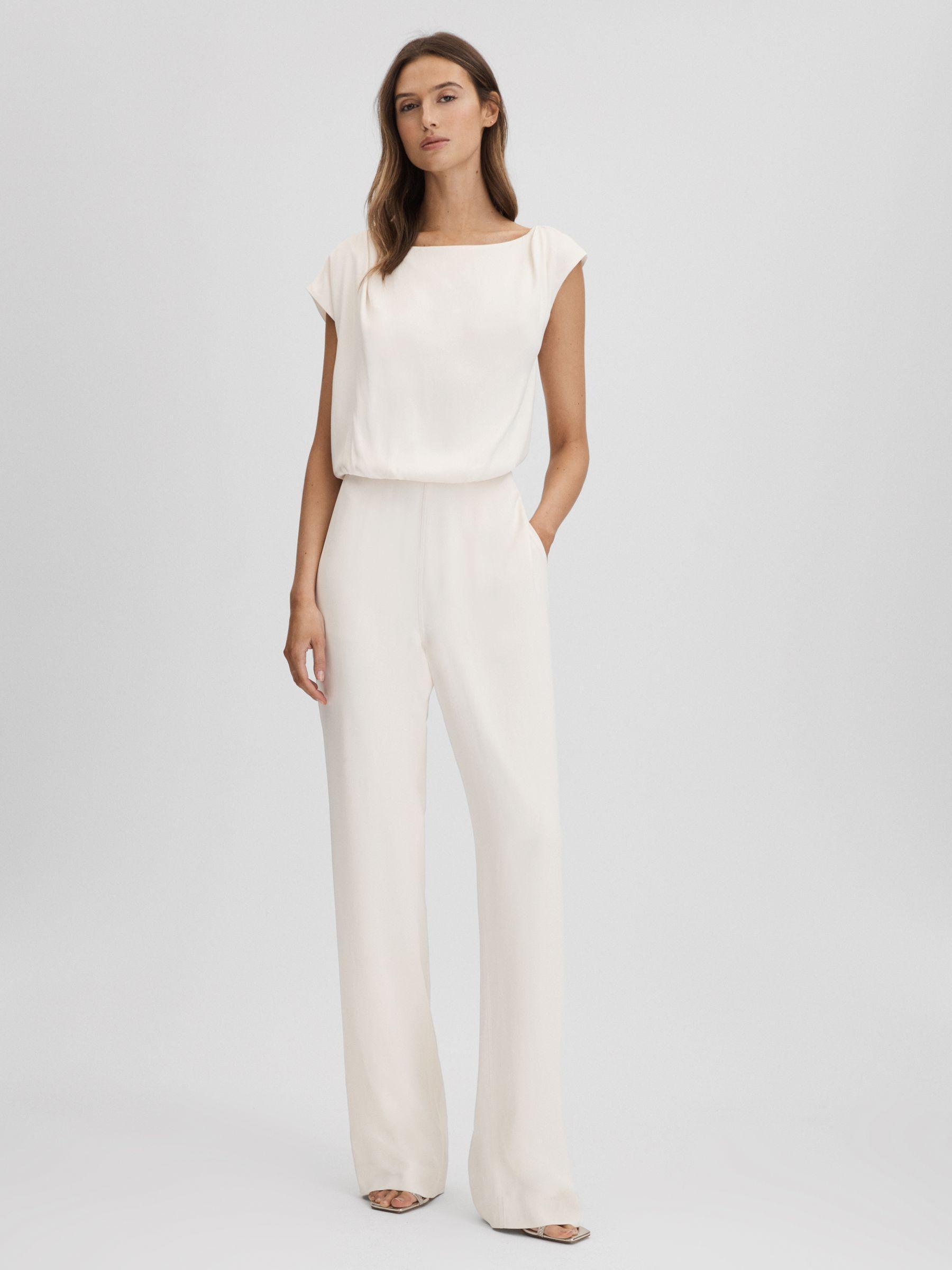 Draped Jumpsuit in Ivory Product Image