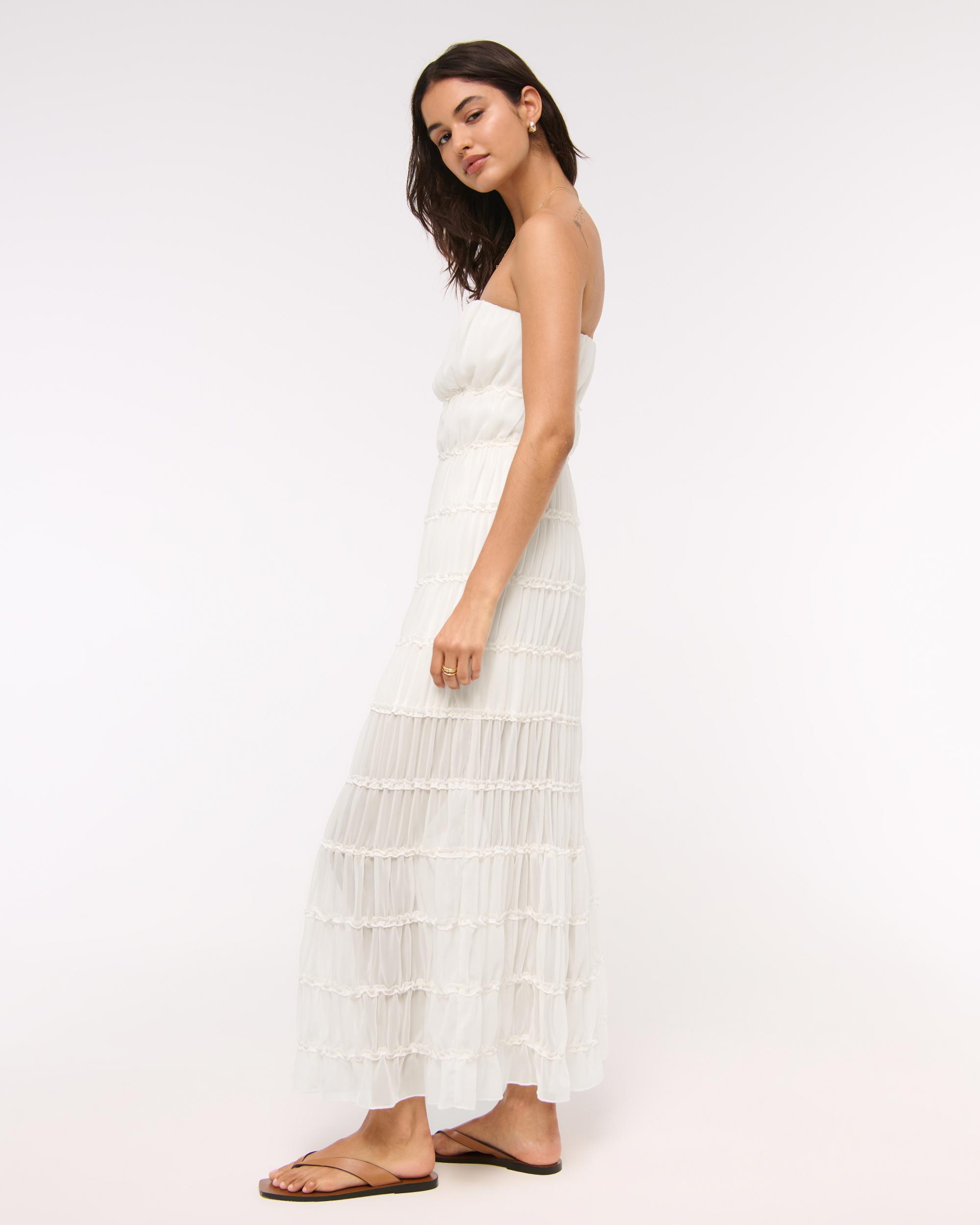Strapless Ruffle Maxi Dress Product Image