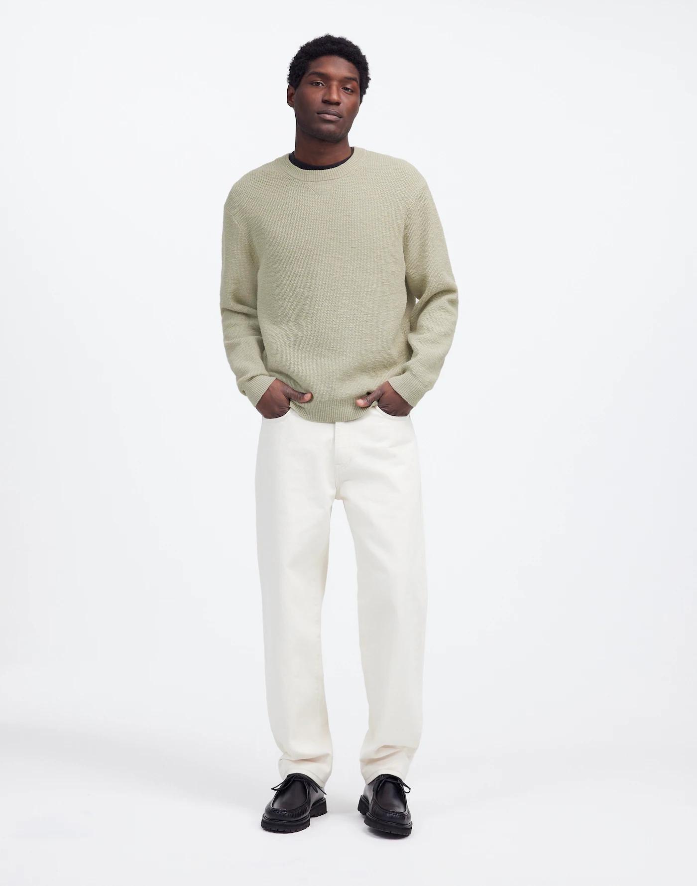 Waffle-Knit Crewneck Sweater Product Image