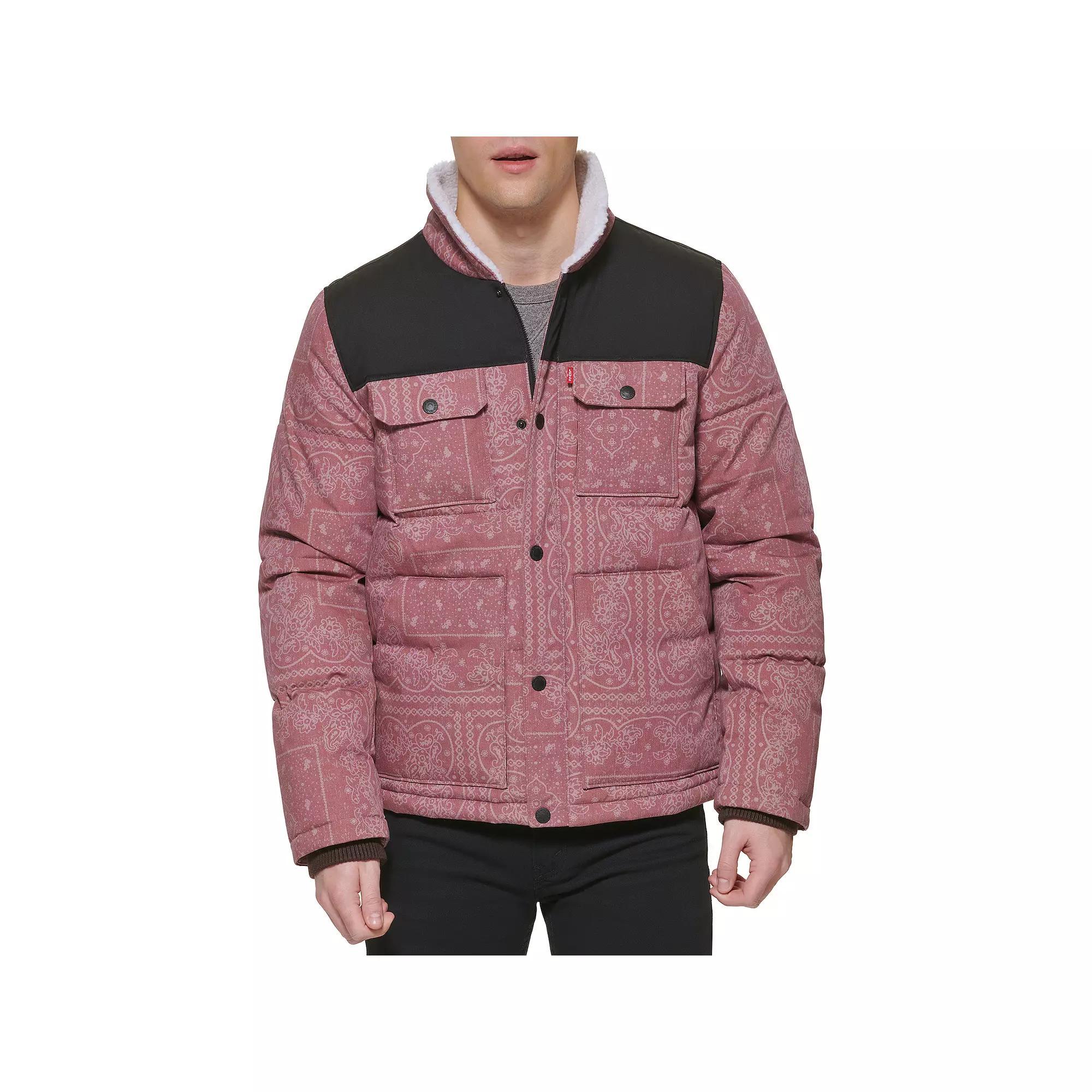 Men's Levi's® Mixed Media Parka, Size: Medium, Faded Red Bandana Product Image