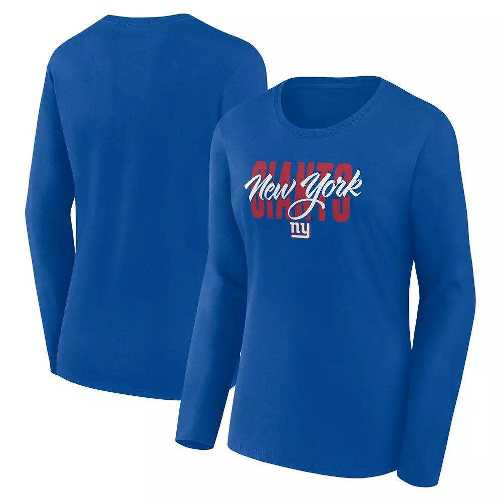 Women's Royal New York Giants Grip Long Sleeve T-Shirt,  Product Image