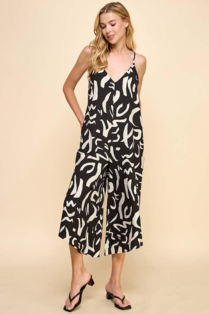 Loose Fit Adjustable Strap Cami Jumpsuit Product Image