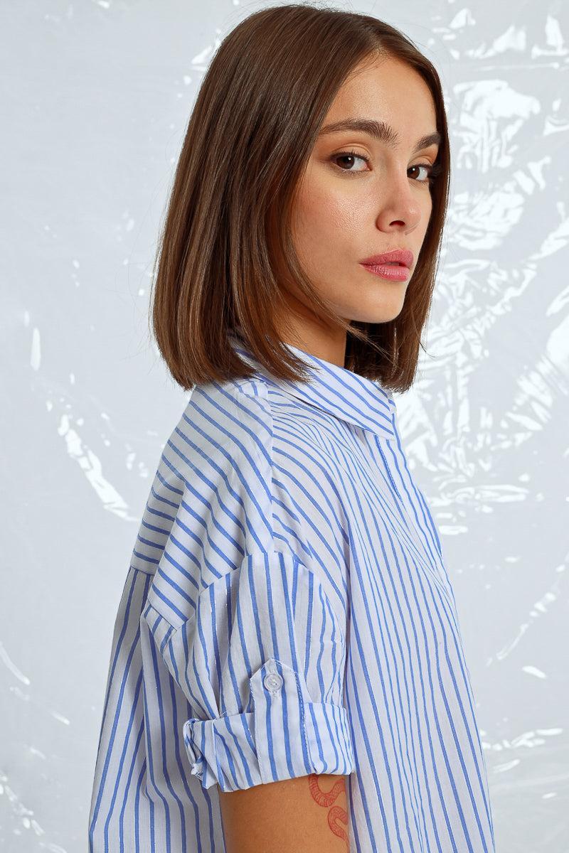 Striped Shirt Dress Product Image
