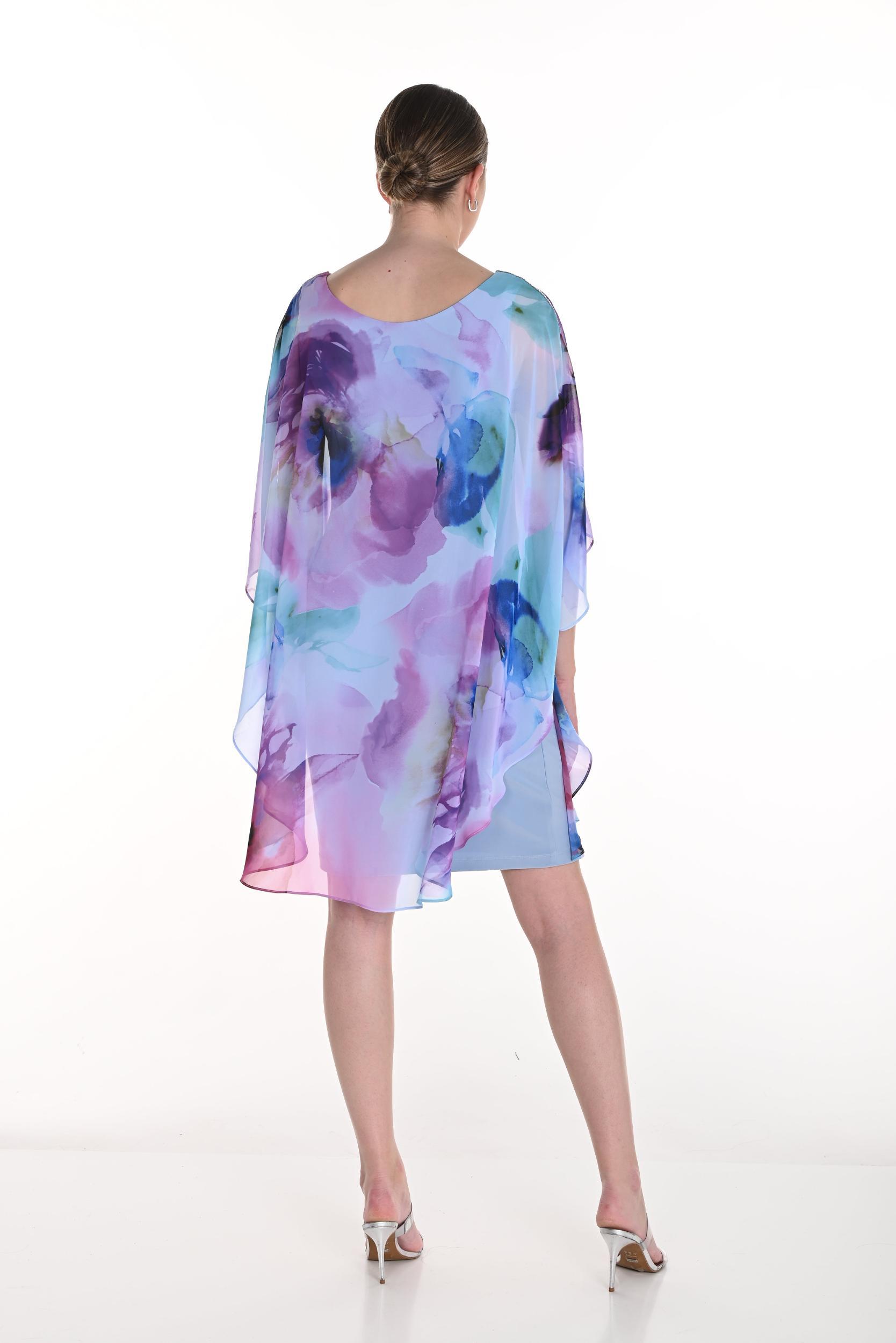 Watercolor Print Woven Dress Product Image