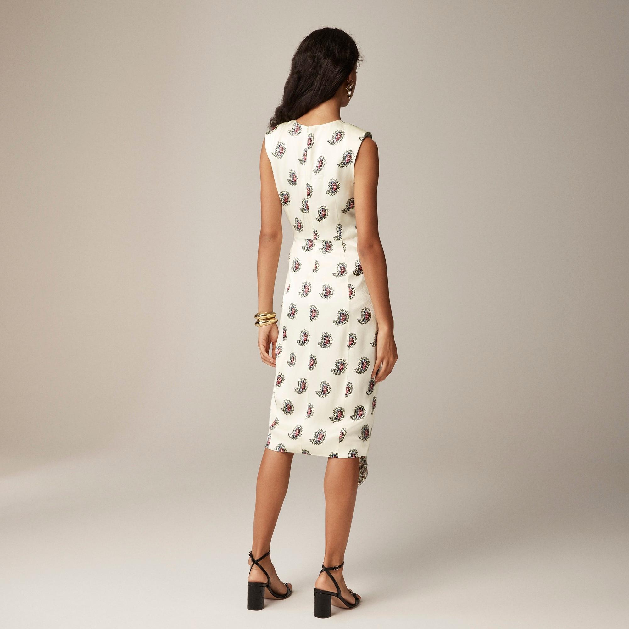 Faux-wrap midi dress in paisley Product Image