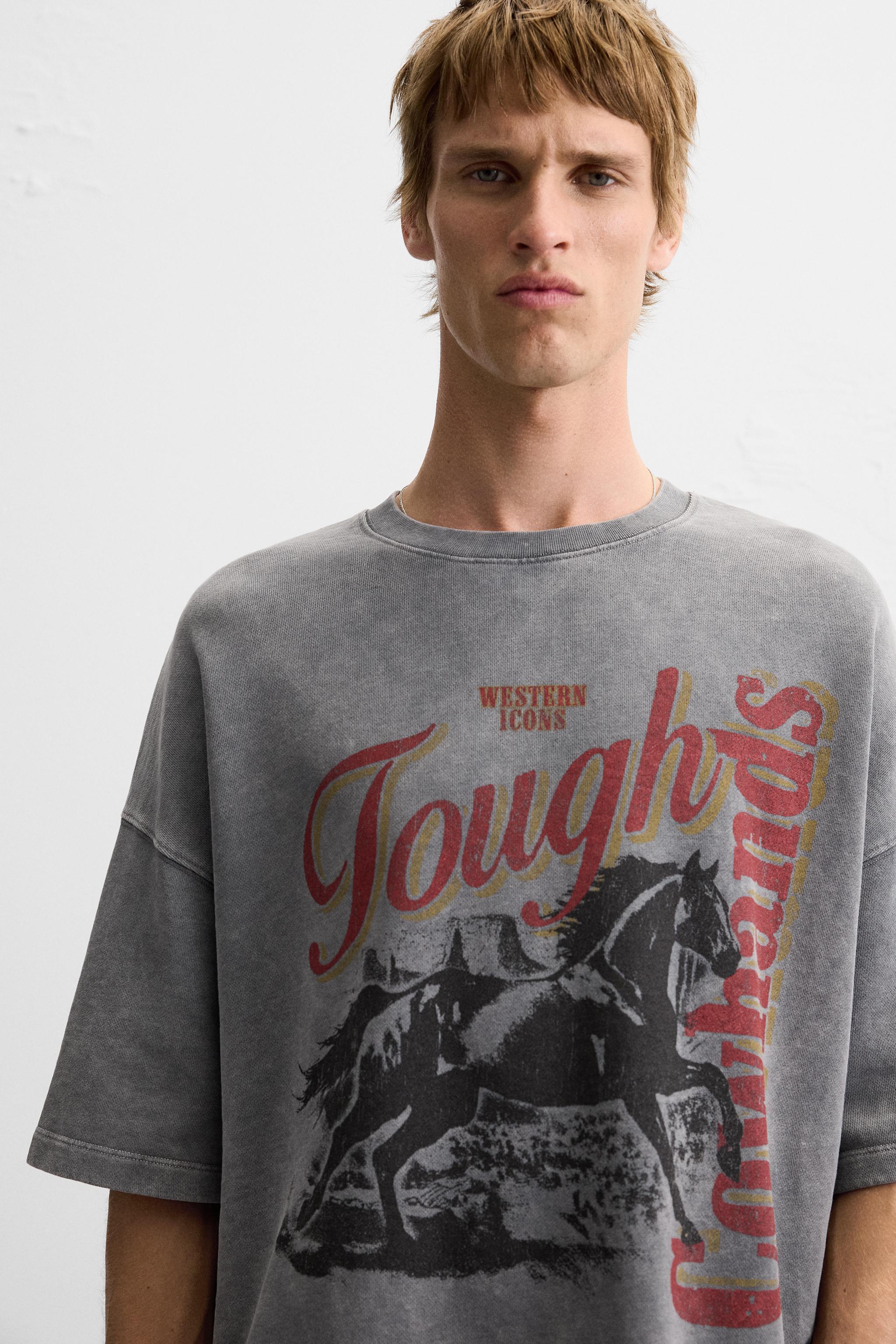 PRINTED TEXT WASHED SWEATSHIRT Product Image