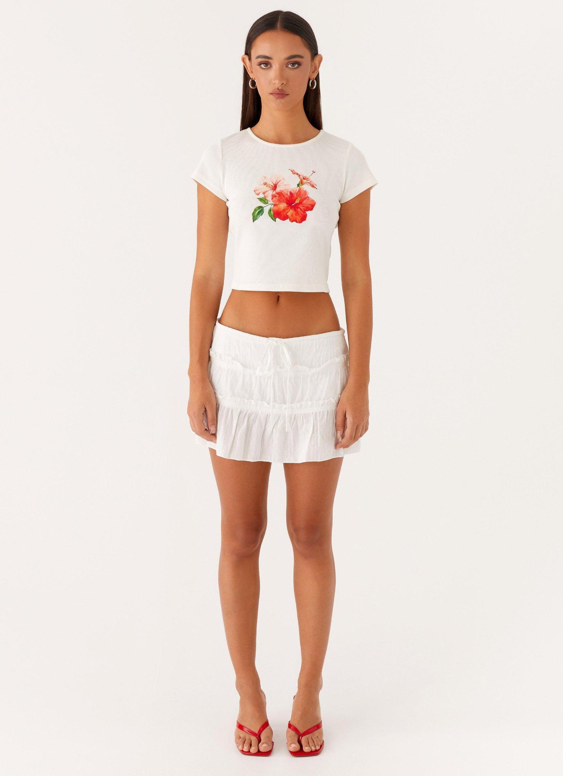 Nicolette Ruched Skort - White Product Image