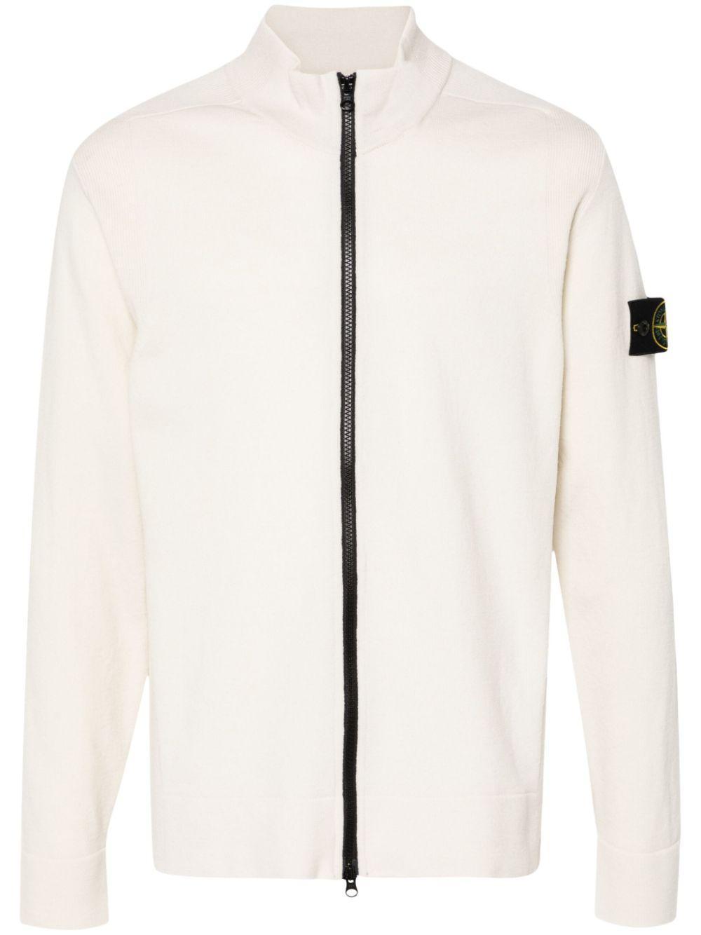 STONE ISLAND Compass-badge Cardigan In Neutrals Product Image