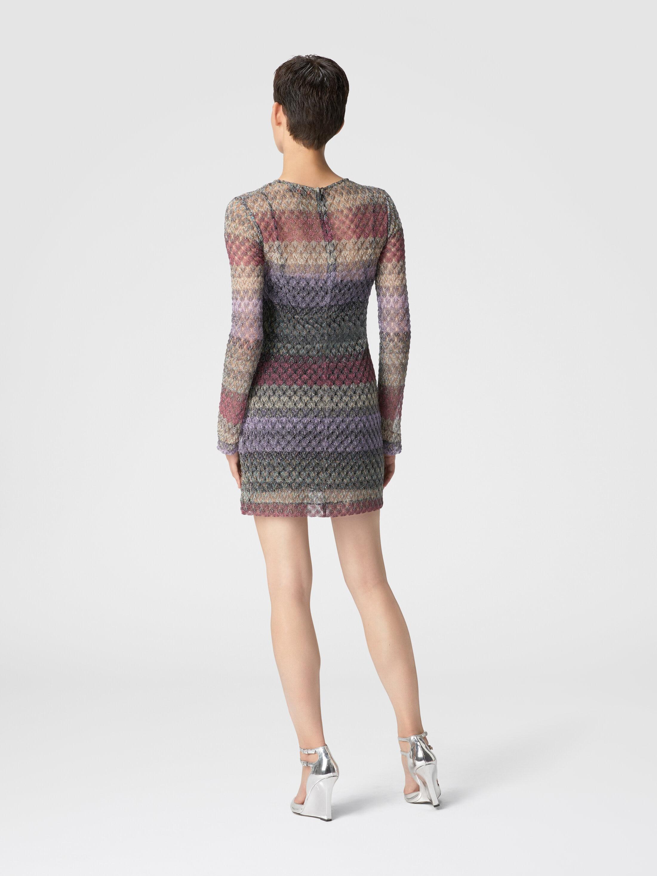 Lameté lace mini-dress with a see-through effect Product Image