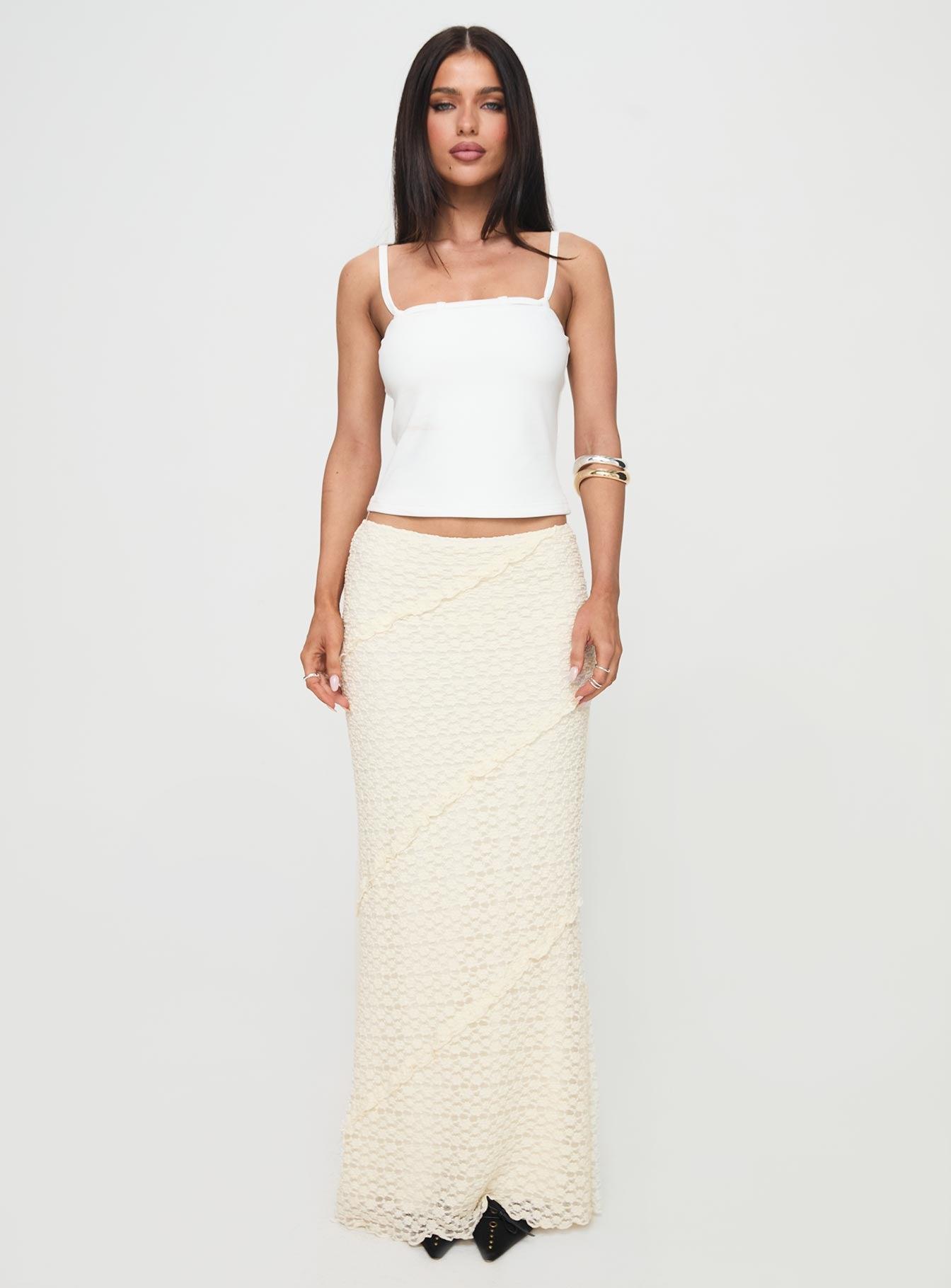 Incandescent Maxi Skirt Cream Product Image