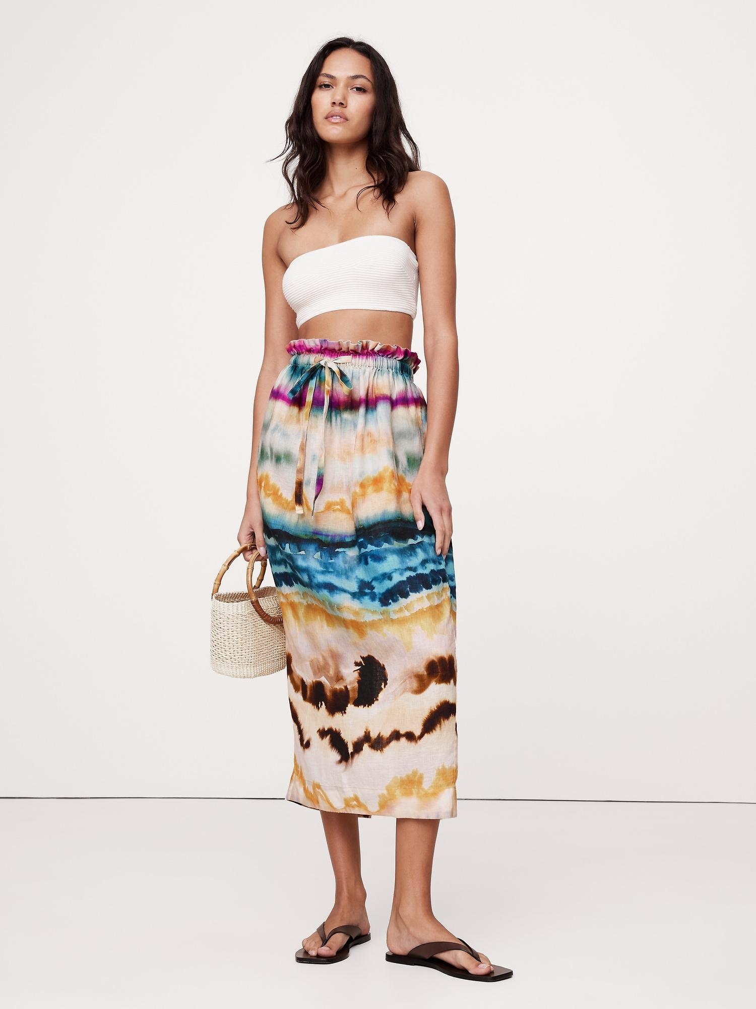 Linen Midi Skirt Product Image