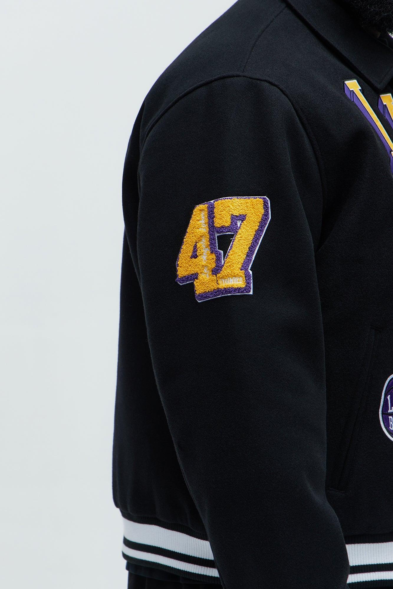 Lakers Ring Leader Varsity Jacket - Black/Yellow Male Product Image