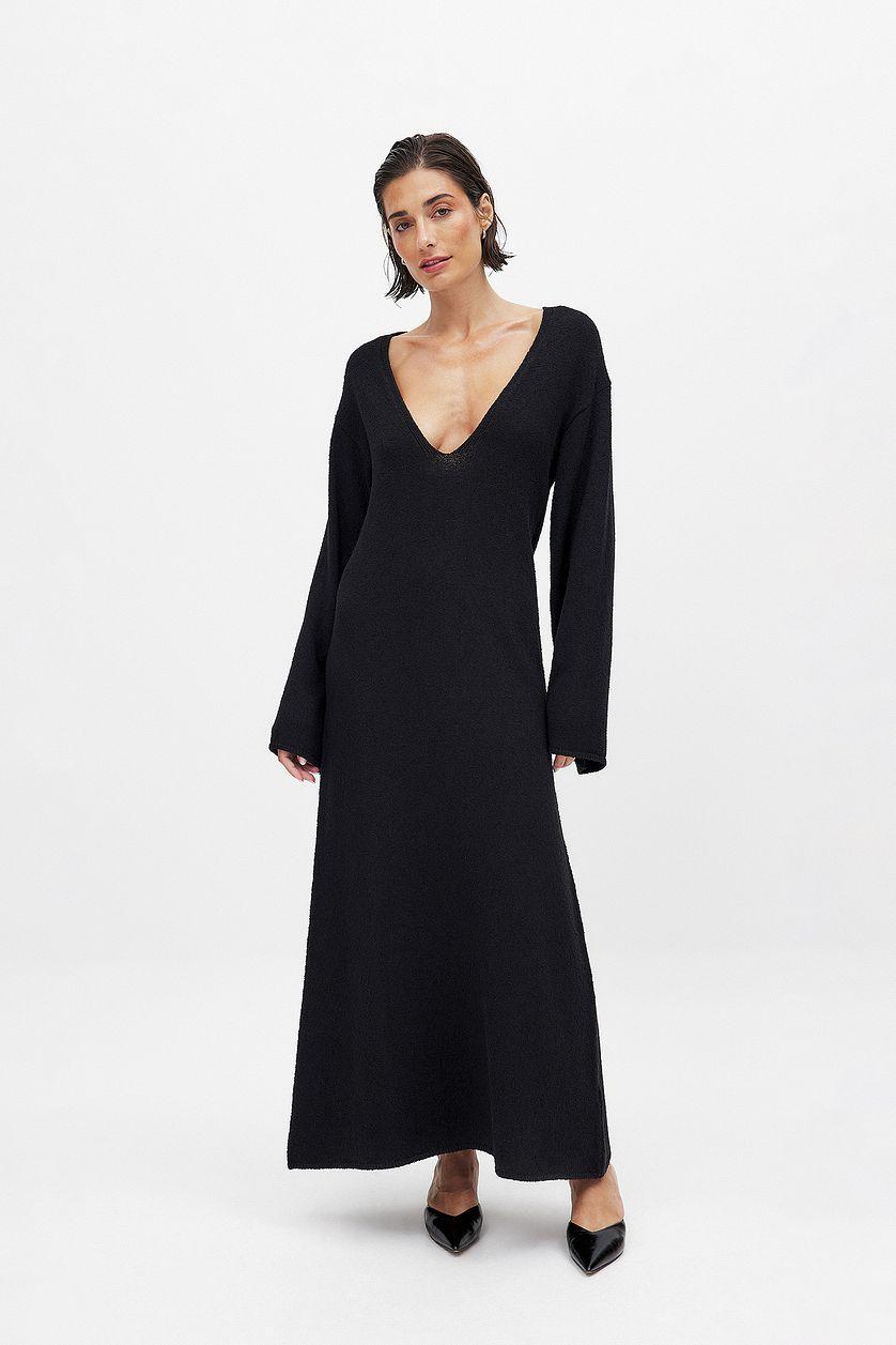 Deep V-neck Maxi Dress Product Image