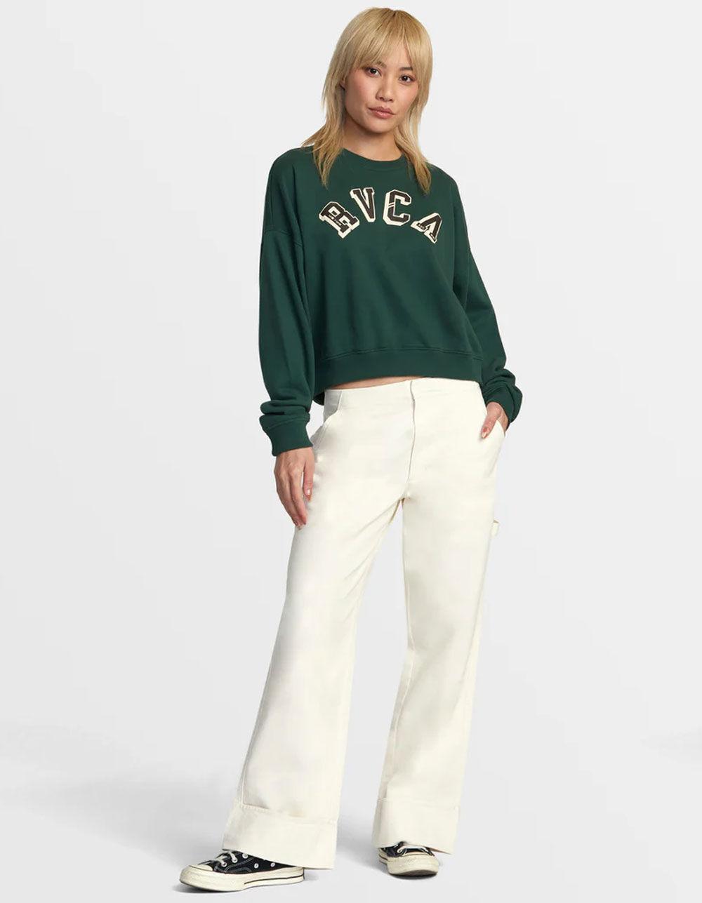 RVCA Ivy League Womens Crewneck Sweatshirt - PINE Product Image