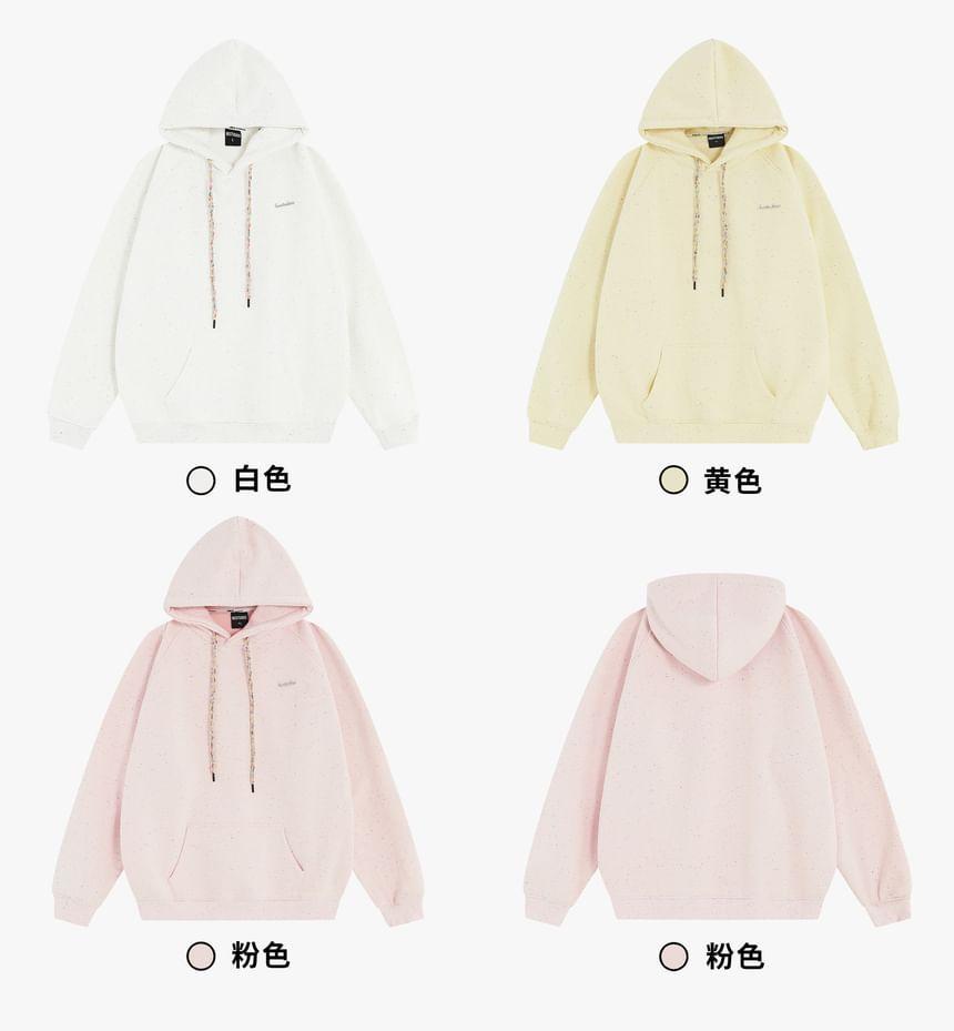 Couple Matching Speckle Drawstring Loose Fit Hoodie Product Image