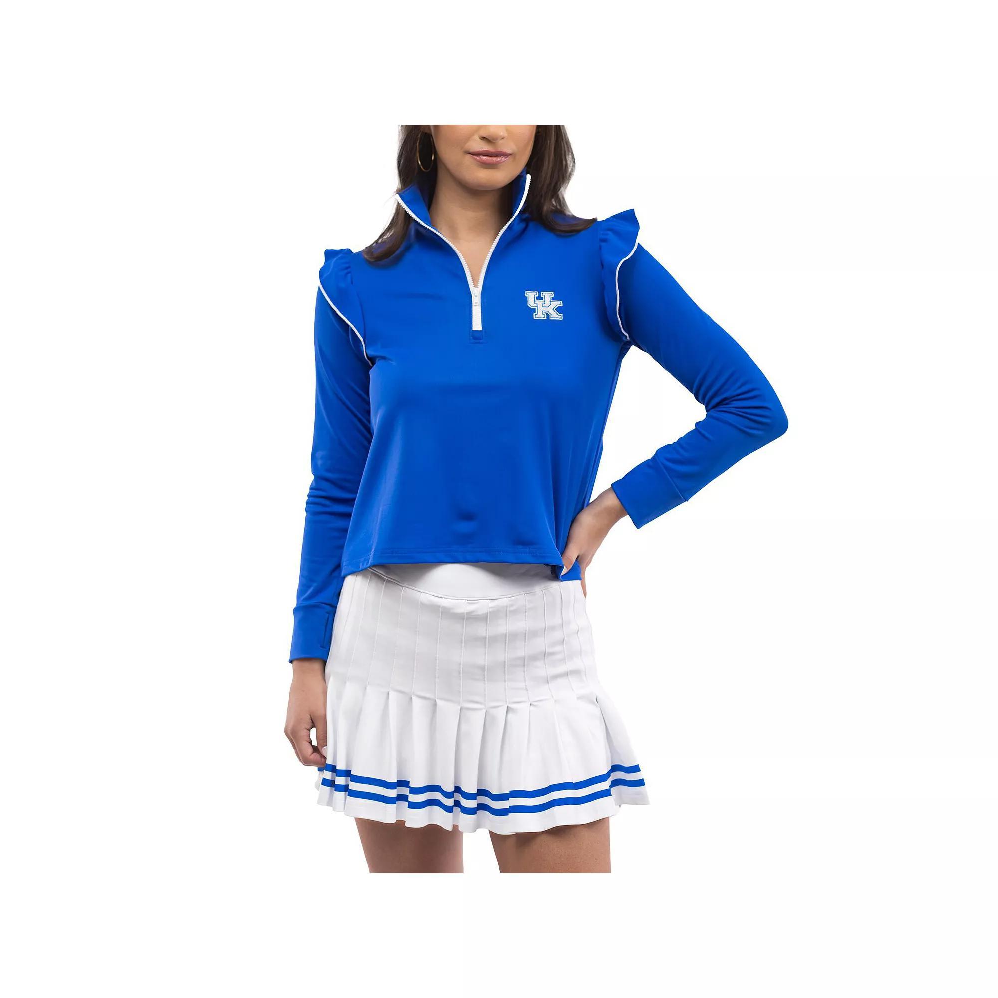 Women's Smith & Quinn  Royal Kentucky Wildcats Tailgate Grayson Quarter-Zip Top, Size: XL, Blue Product Image
