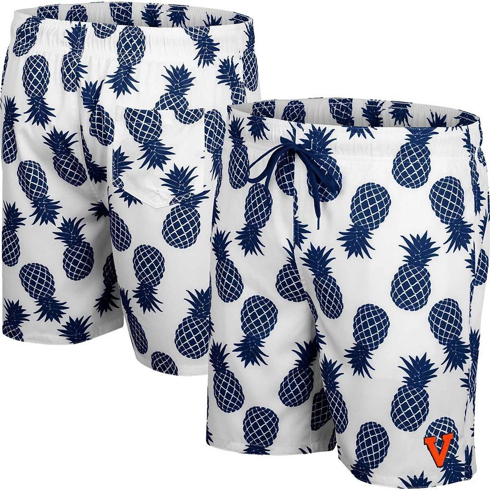 Men's Colosseum White Virginia Cavaliers Pineapples Swim Shorts, Size: Medium Product Image
