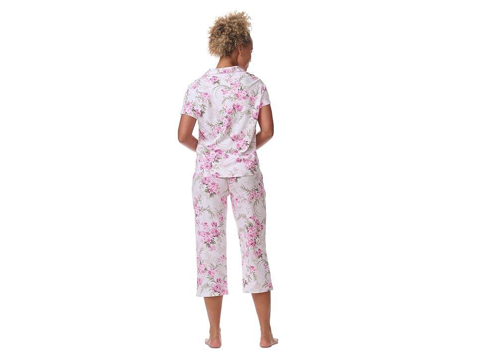 Karen Neuburger Short Sleeve Girlfriend Capri PJ Set (Floral Vines) Women's Pajama Sets Product Image