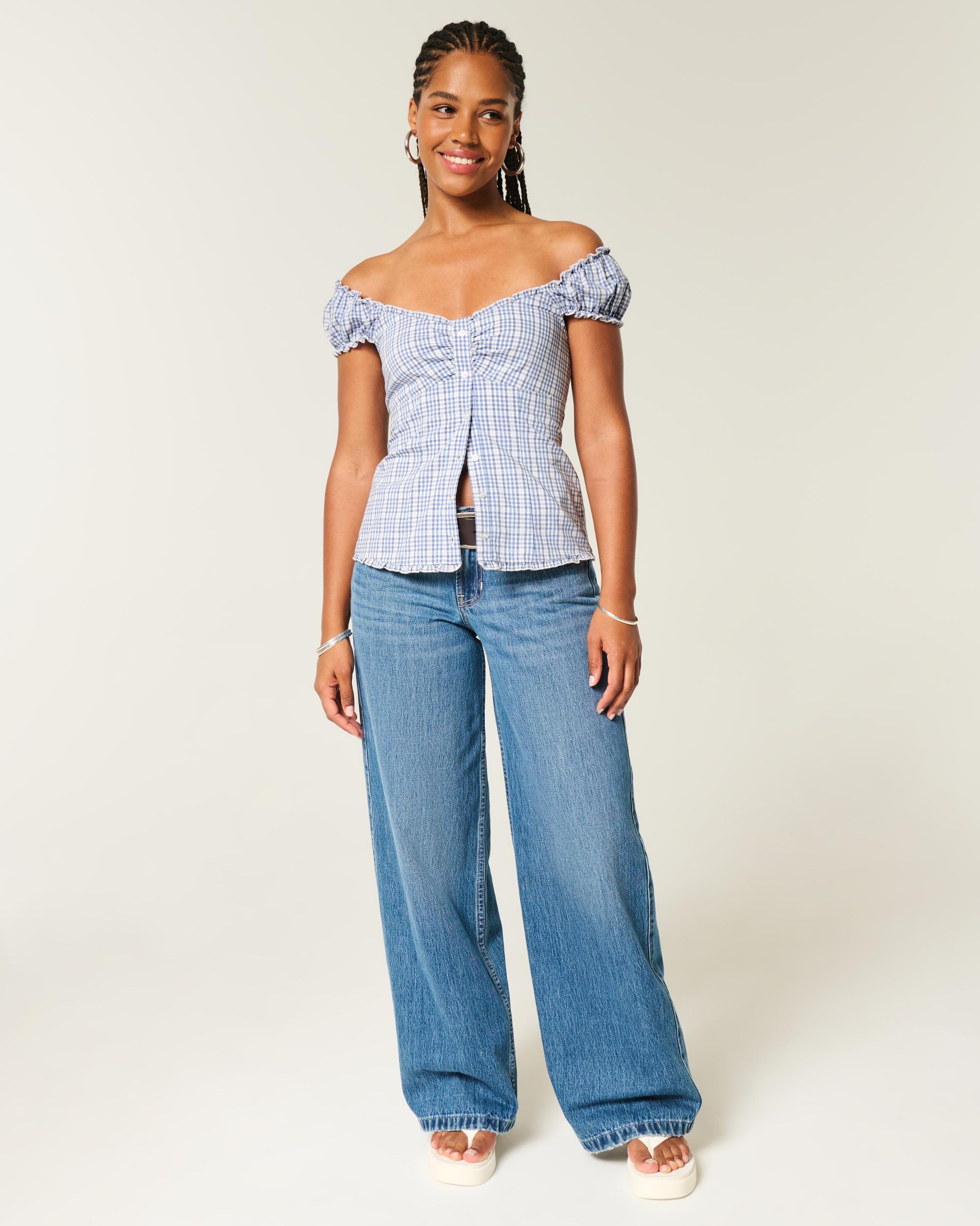 On/Off-the-Shoulder Poplin Blouse Product Image