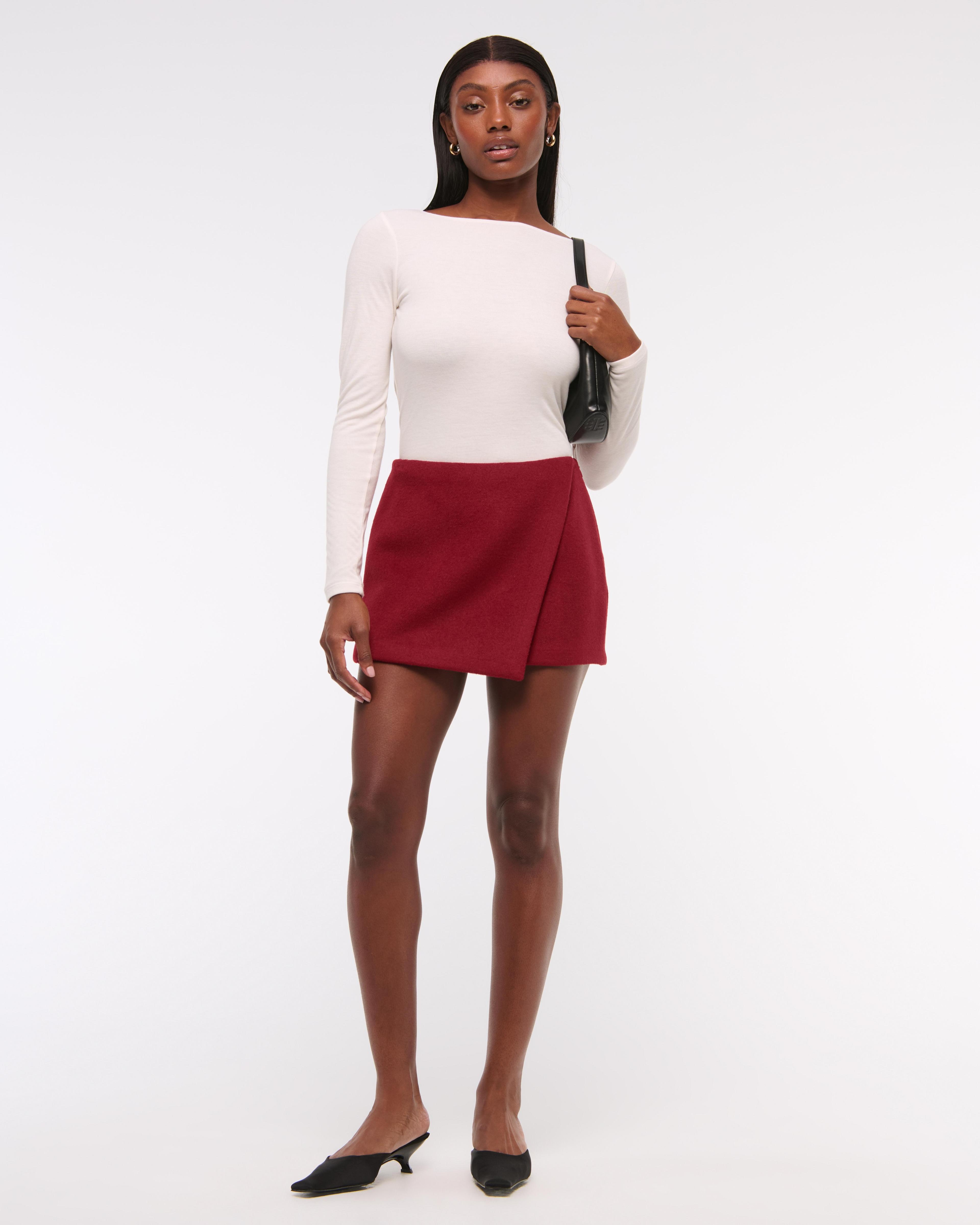 Mid Rise Wrap Skort Product Image