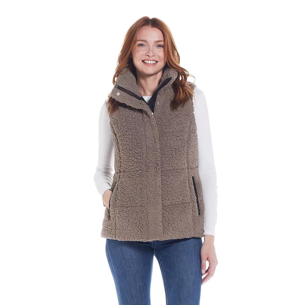 Women's Weathercast Sherpa Puffer Vest, Size: Large, Coriander Black Product Image