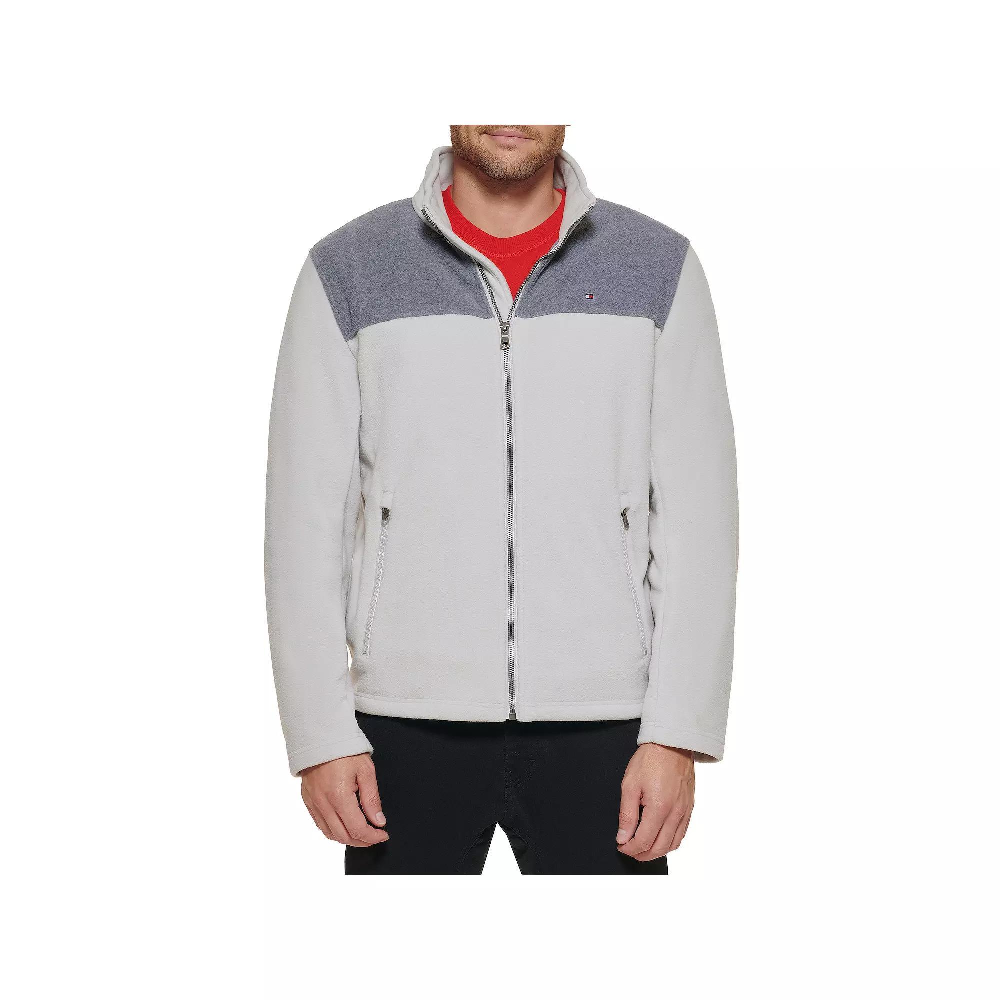 Men's Tommy Hilfiger Fleece Jacket, Size: Small, Black Red Product Image