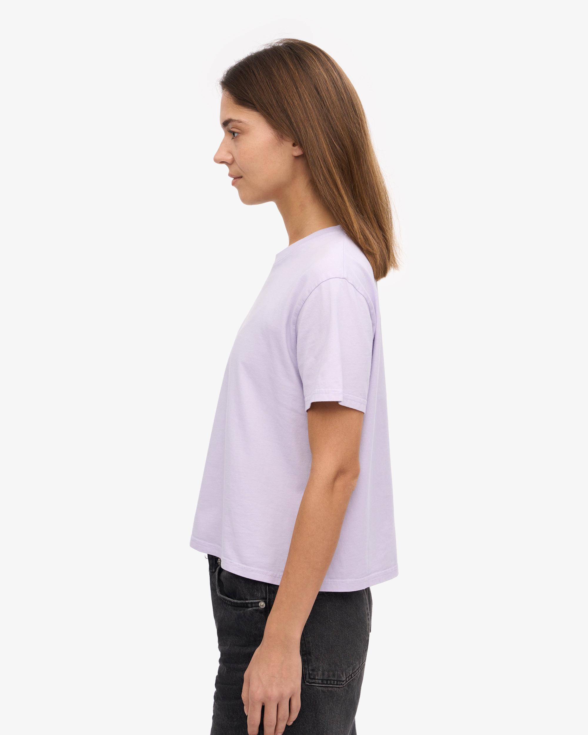 Organic Boxy Crop Tee - Soft Lavender Product Image