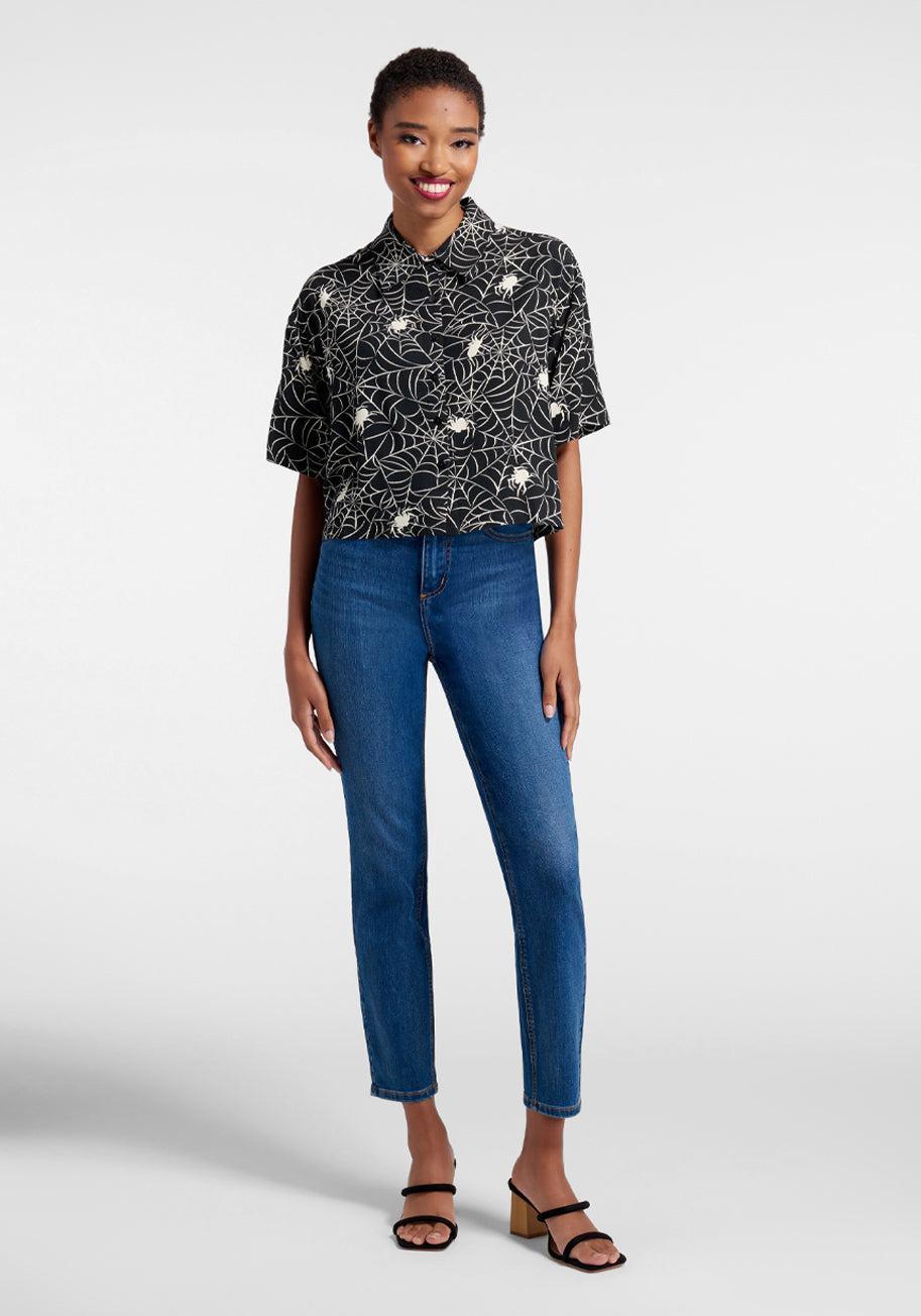 Web And Flow Button-Up Blouse Product Image