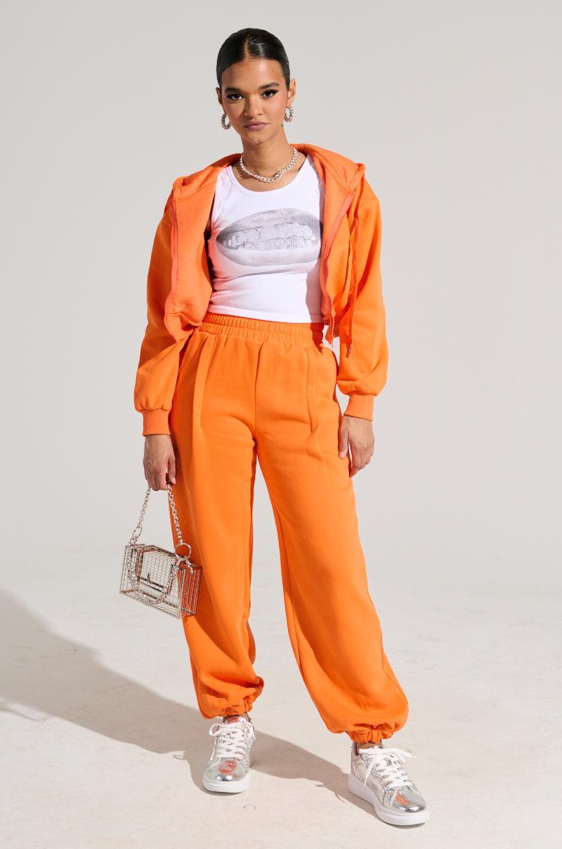 ORANGE CROP ZIP UP SWEATSHIRT Product Image