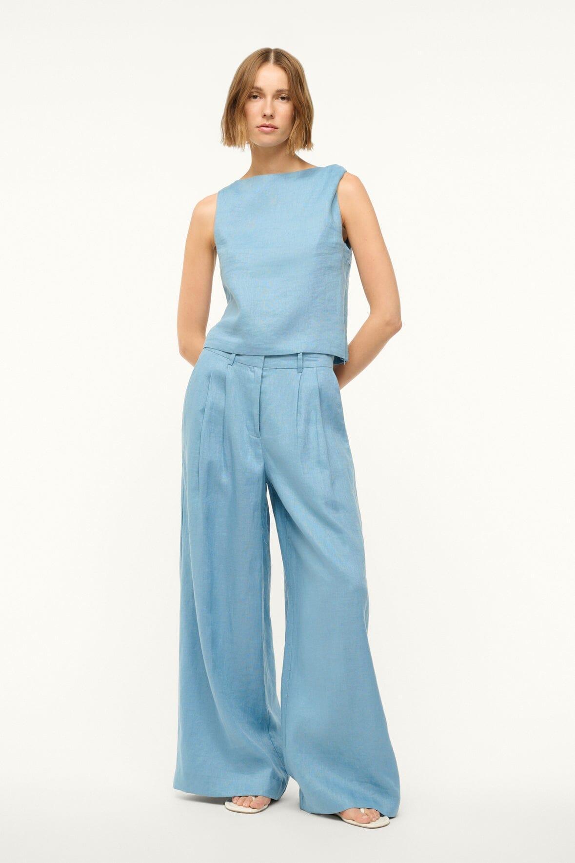 SASHA LINEN PANT | SLATE BLUE Product Image