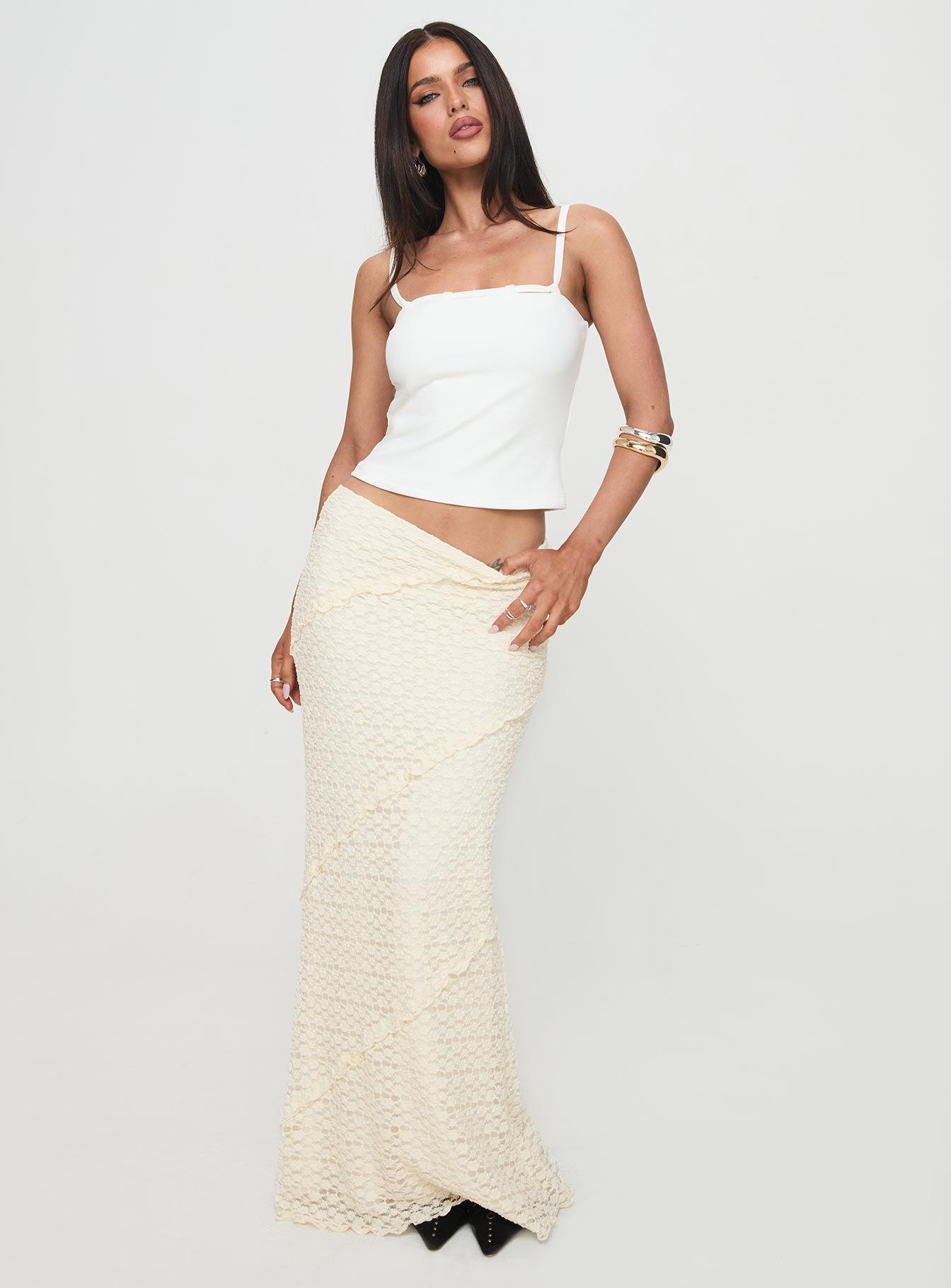 Incandescent Maxi Skirt Cream Product Image