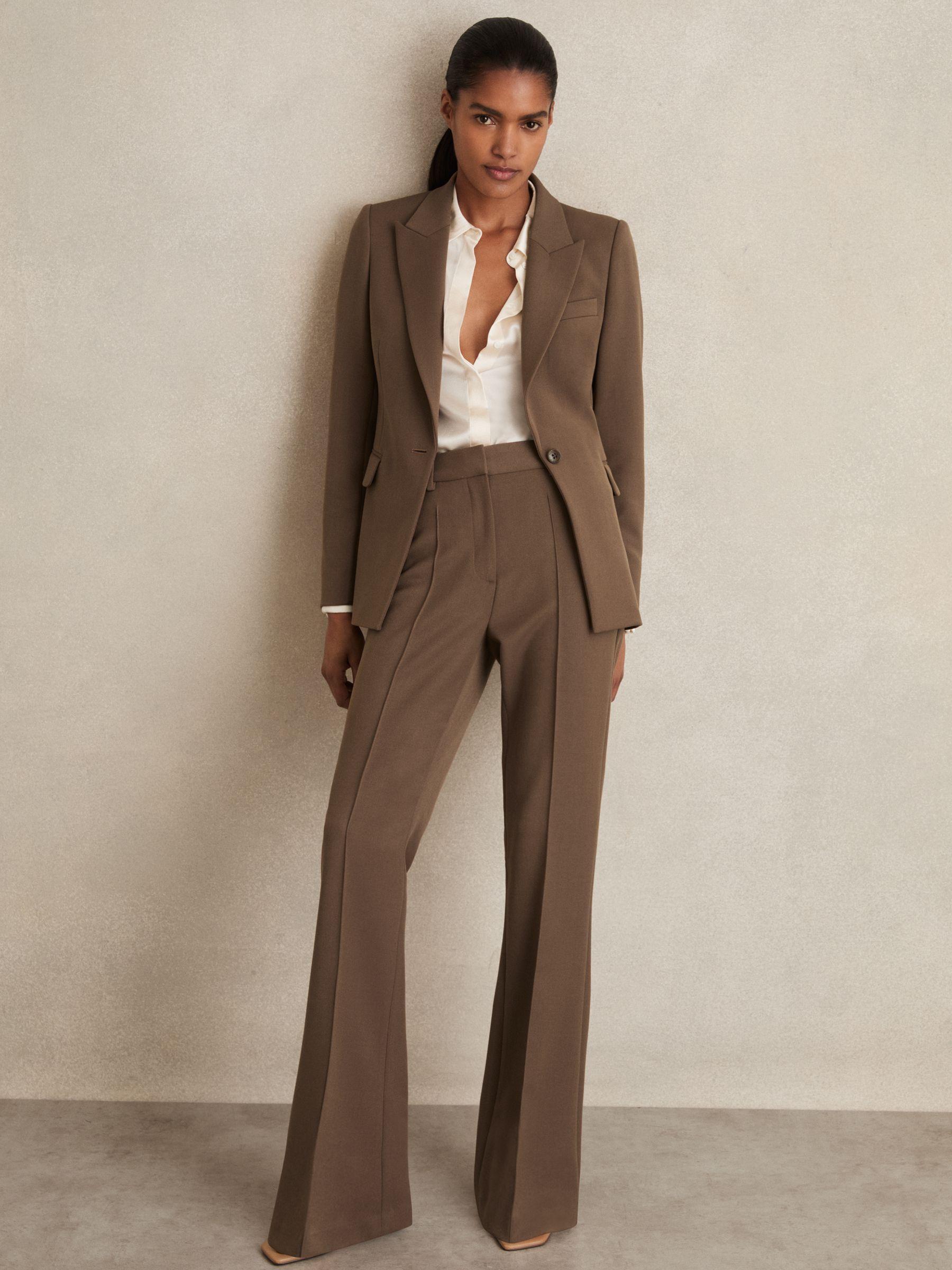 Petite Flared Suit Trousers in Mink Neutral Product Image