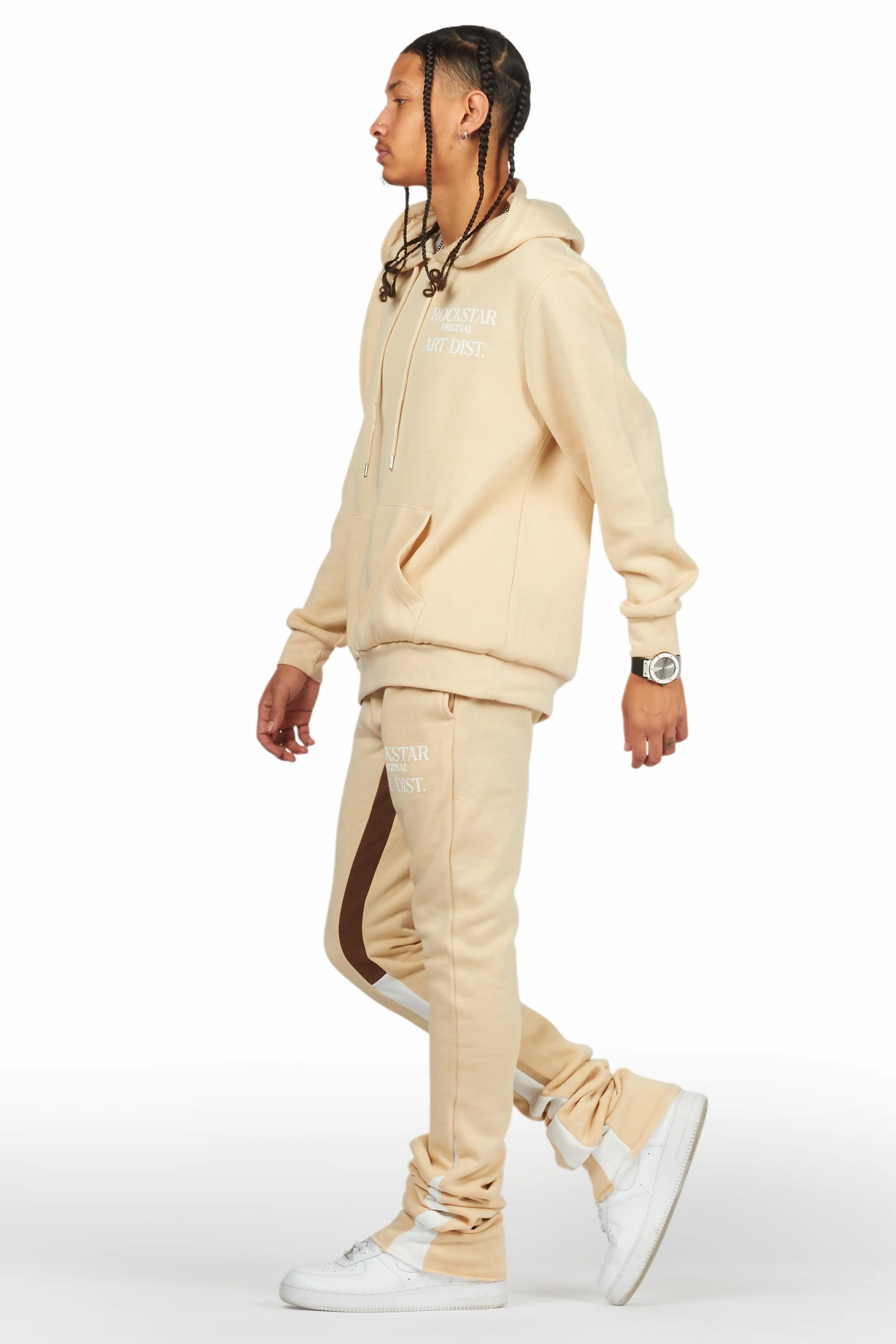 Briggs Beige Hoodie/Super Stacked Flare Track Set Male Product Image