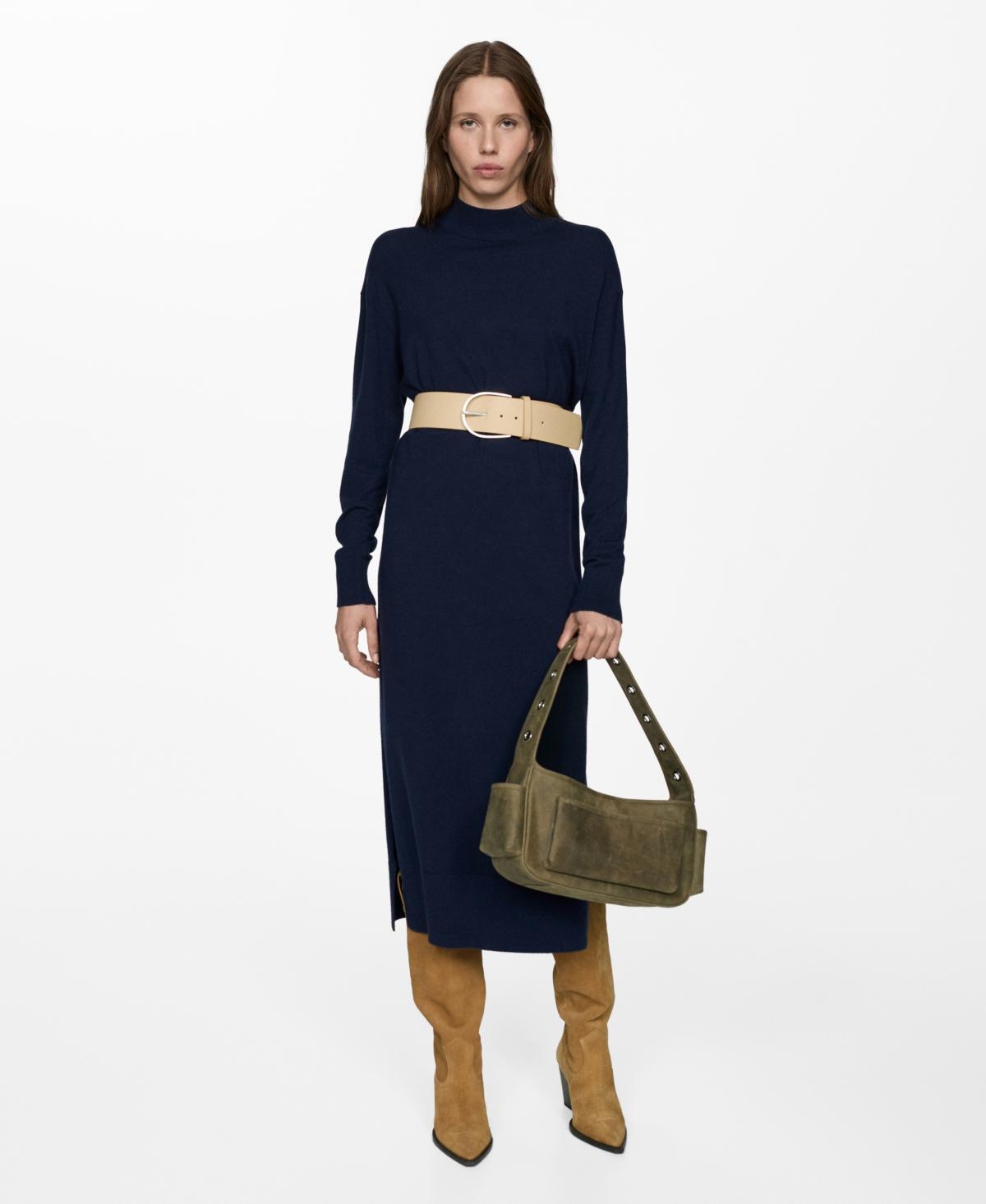 Mango Womens Round-Neck Knitted Dress Product Image